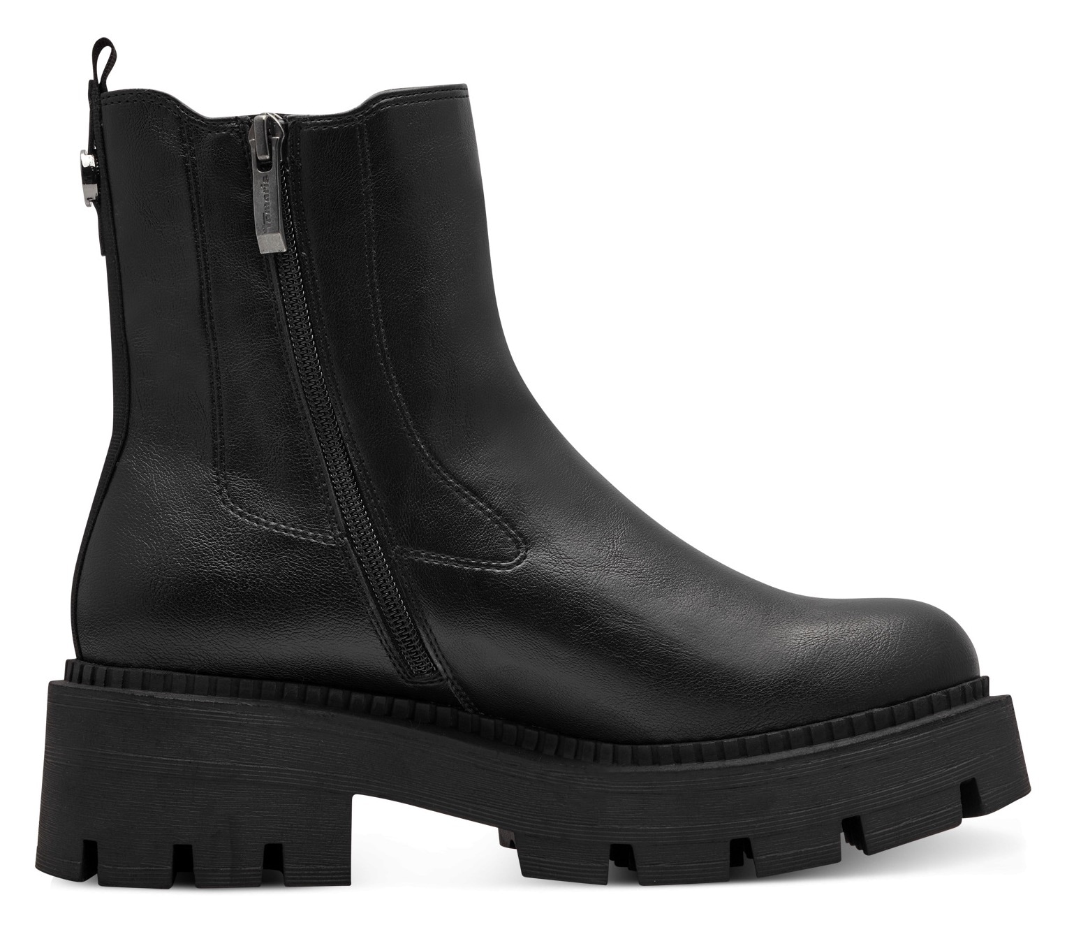 Tamaris Chelseaboots, Blockabsatz, Stiefelette mit funkelnden Strasssteinen besetzt