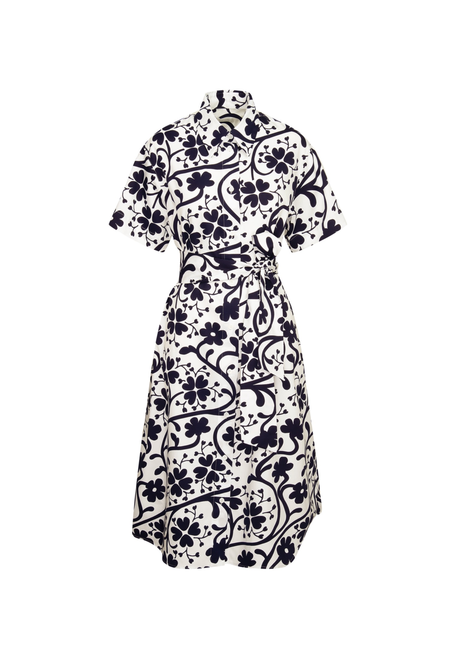 seidensticker Sommerkleid »Schwarze Rose«, Kurzarm Kragen Druck