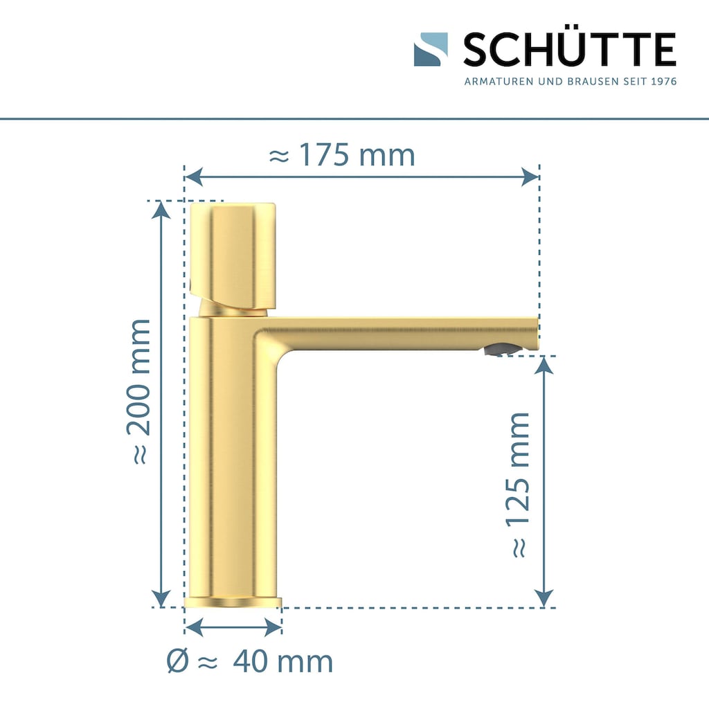 Schütte Waschtischarmatur »NEW YORK«, Wasserhahn mit Ablaufgarnitur, Mischbatterie mit Pop Up Abflussstopfen