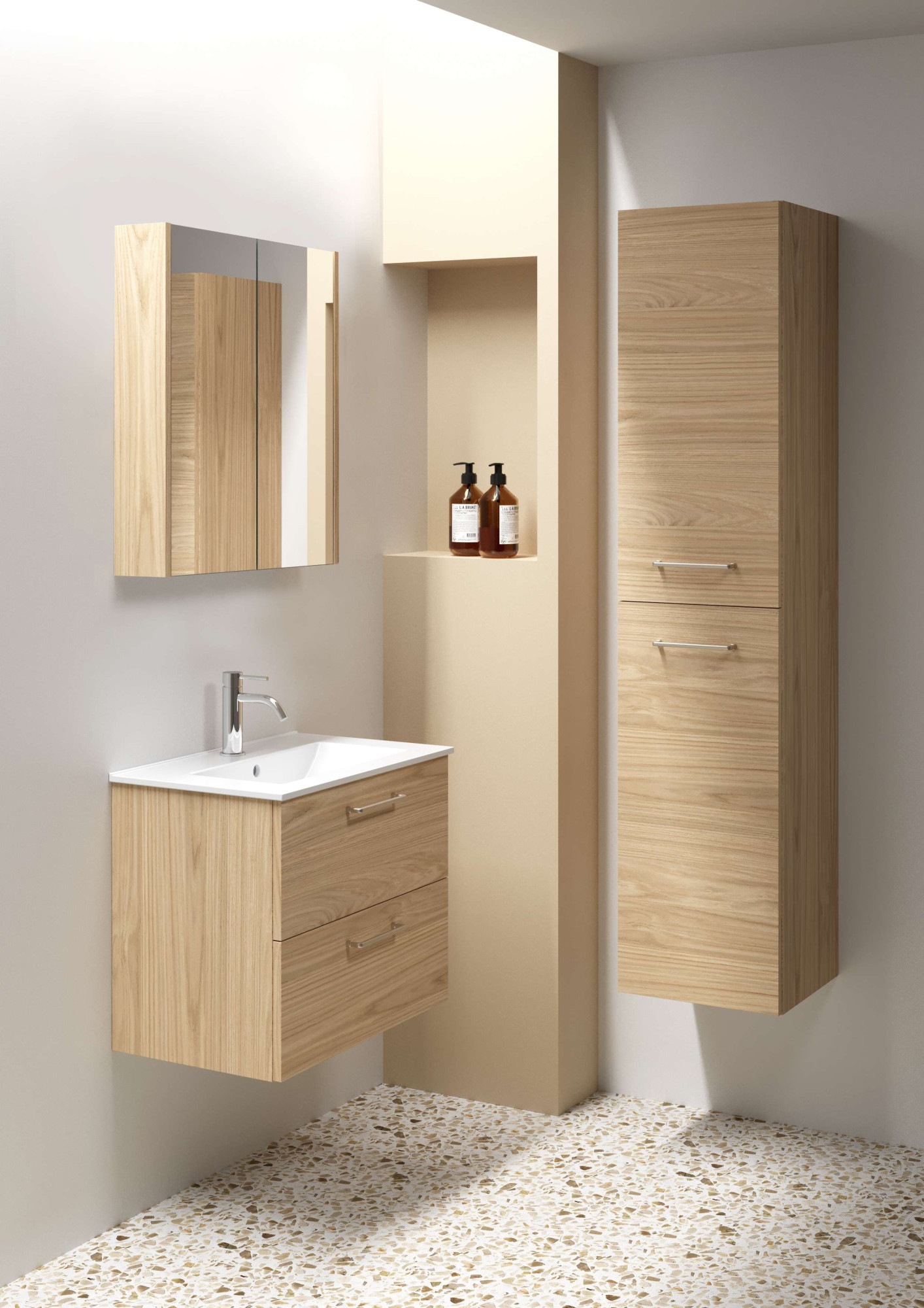 welltime Waschtisch "Scandic, Waschbeckenunterschrank inkl. Waschbecken, Ba günstig online kaufen