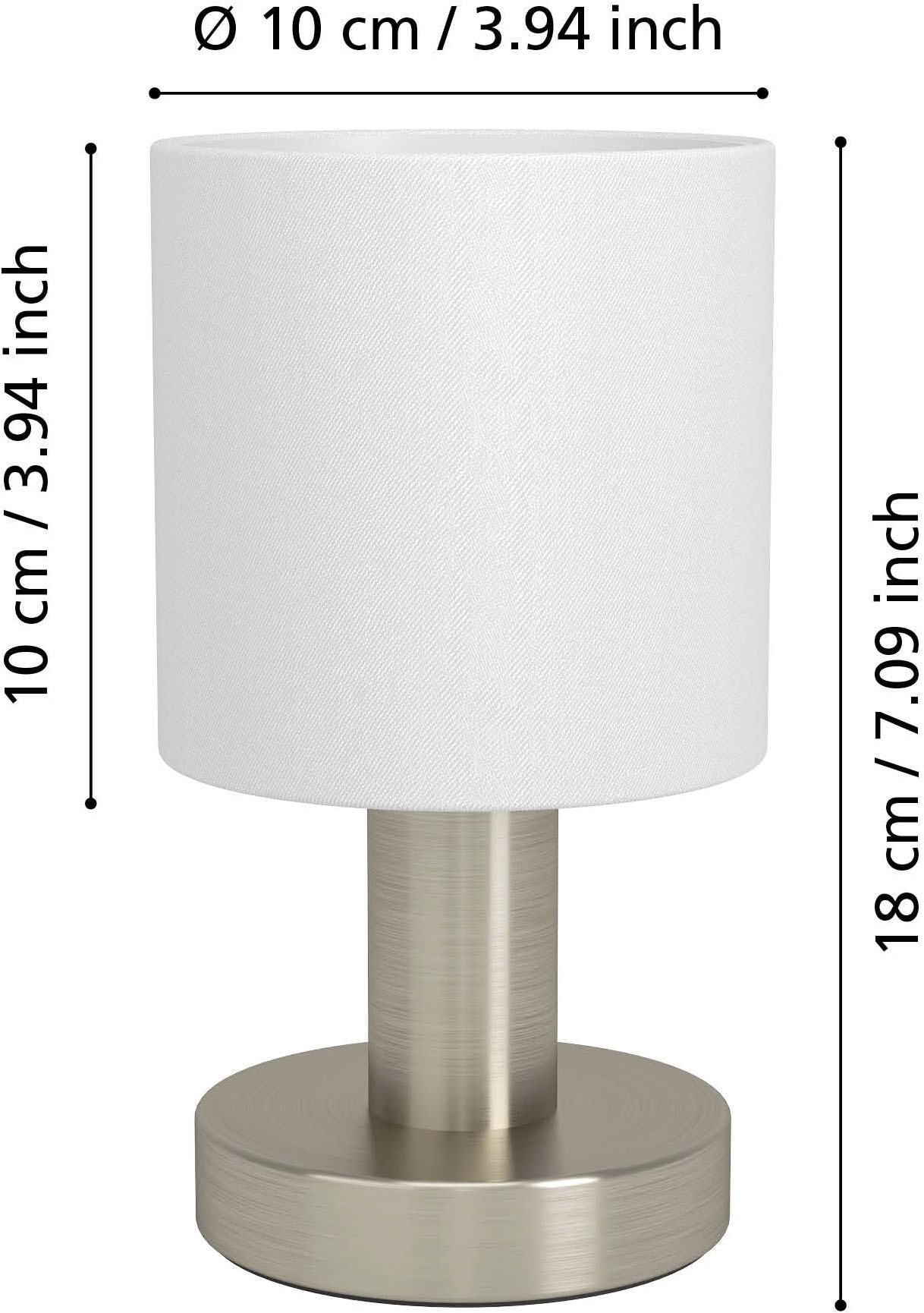 EGLO Tischleuchte »MONTETTO Tischlampe - Stahl - E14 - 1X40W - IP20« E14 1 Stk. Nachttischlampe, Schreibtischleuchte, Leselampe, H18 x Ø10 cm