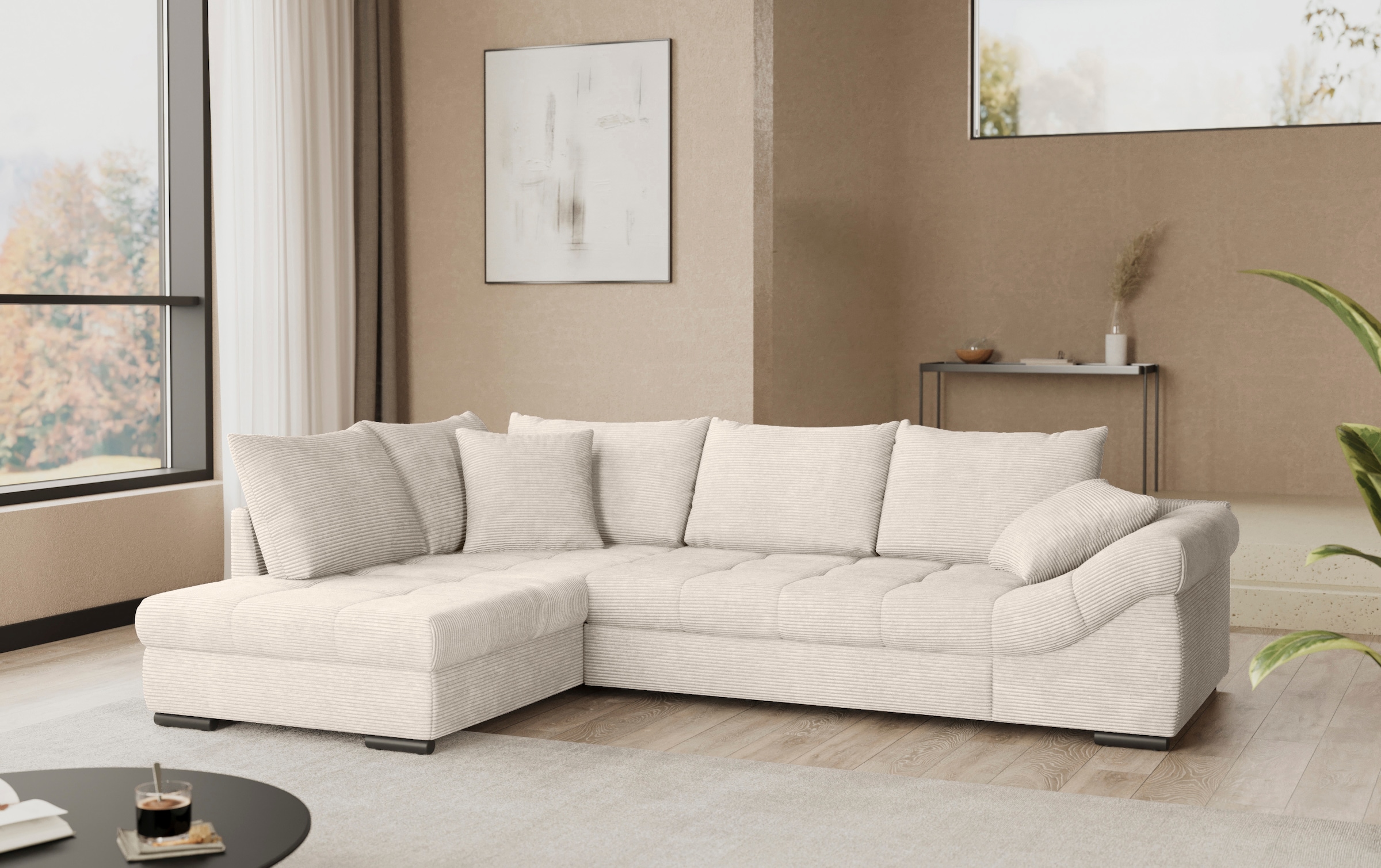 Mr. Couch Ecksofa »Allegro DuraFlex, L-Form«, Hochschläfer-Bettauszug, Kaltschaumpolsterung, bis 140 kg belastbar