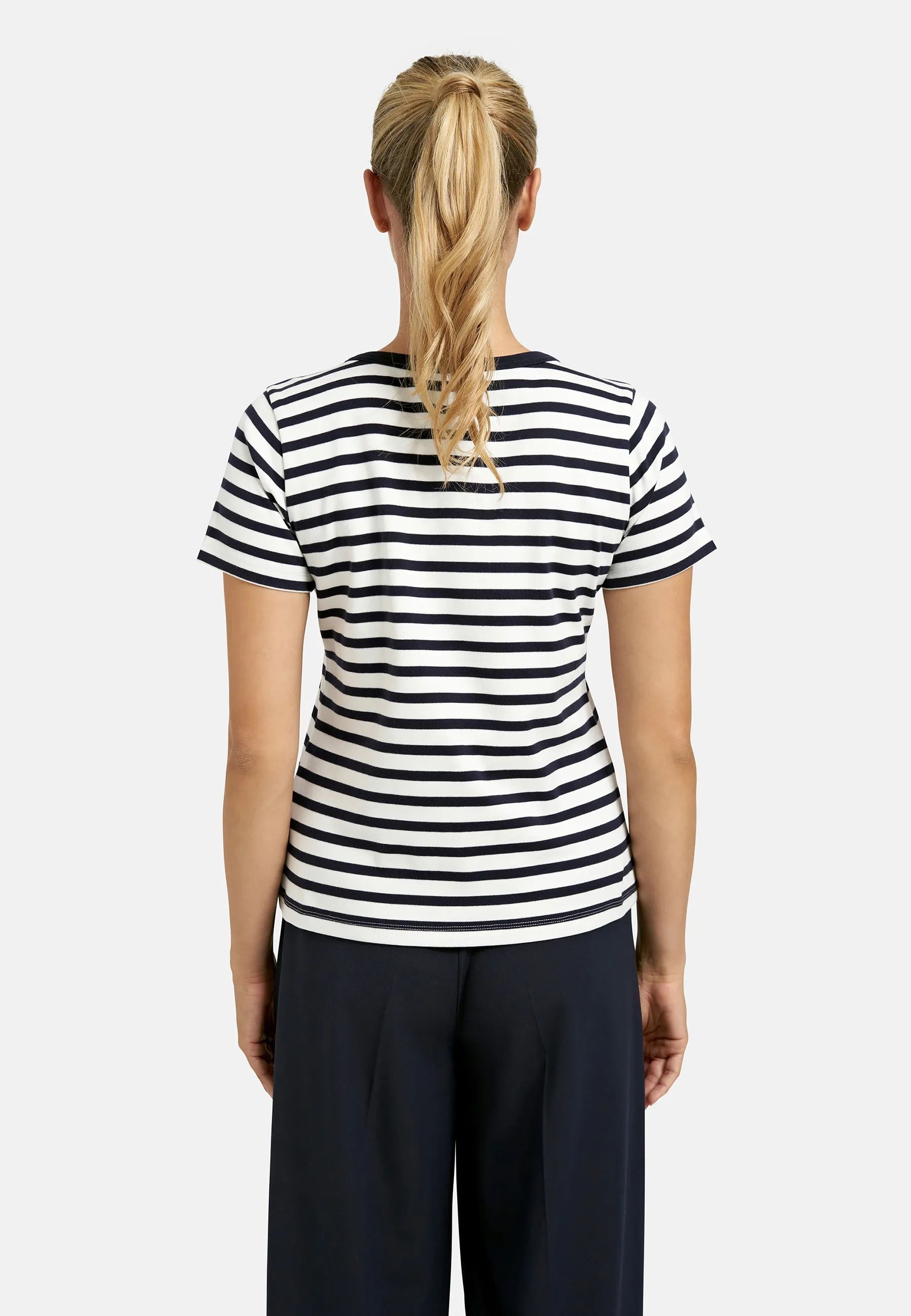 Smith & Soul T-Shirt im Streifendesign, Stickerei vorn