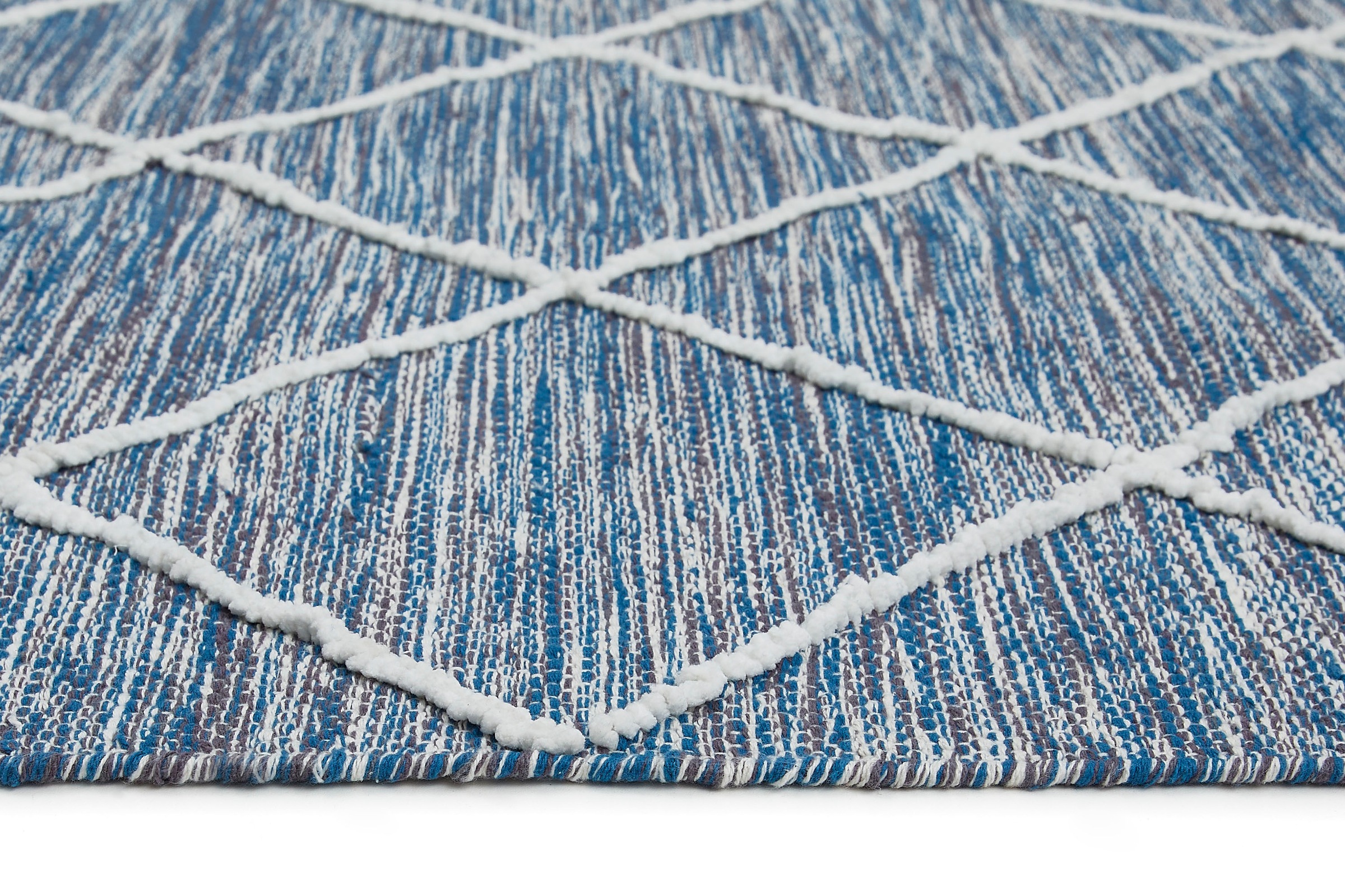 LUXOR living Teppich »Pantin«, rechteckig, Handweb, Flachgewebe, reine Baumwolle, handgewebt, Rauten Design