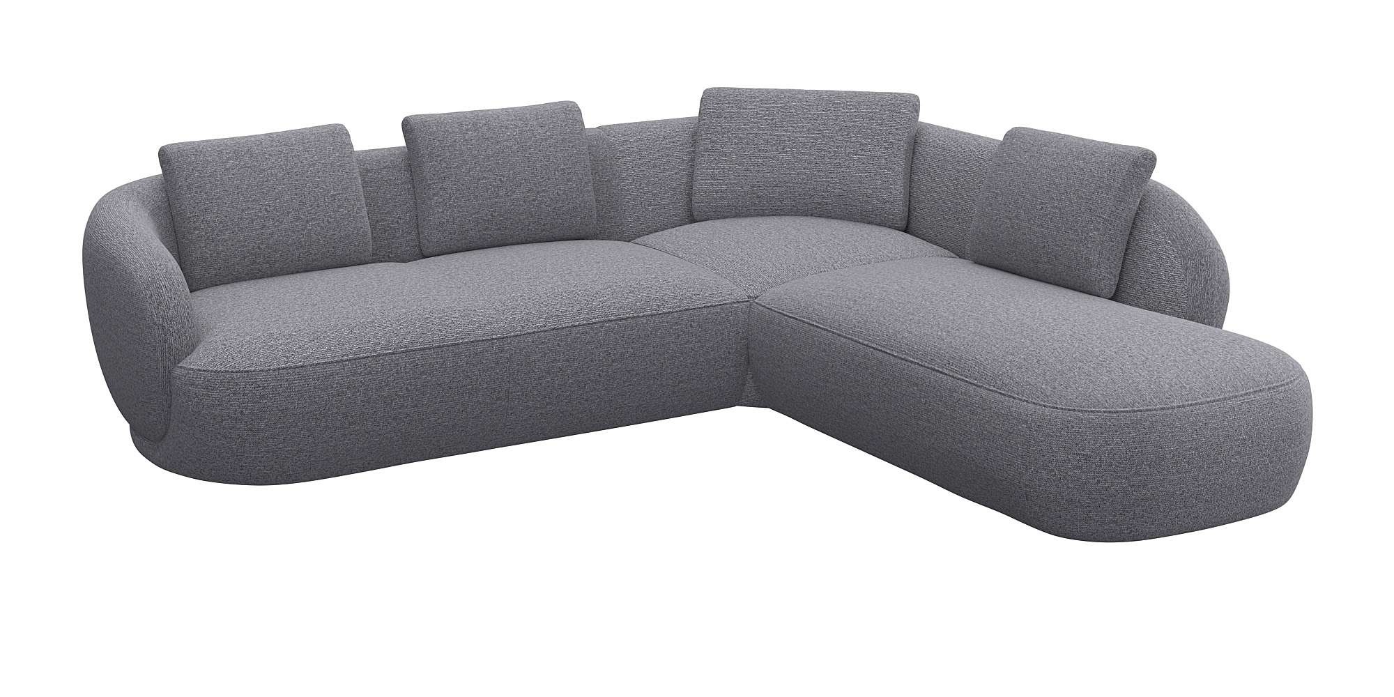 FLEXLUX Ecksofa "Torino, rund, L-Form, Sofa-Ecke mit Ottomane" Modernes, or günstig online kaufen