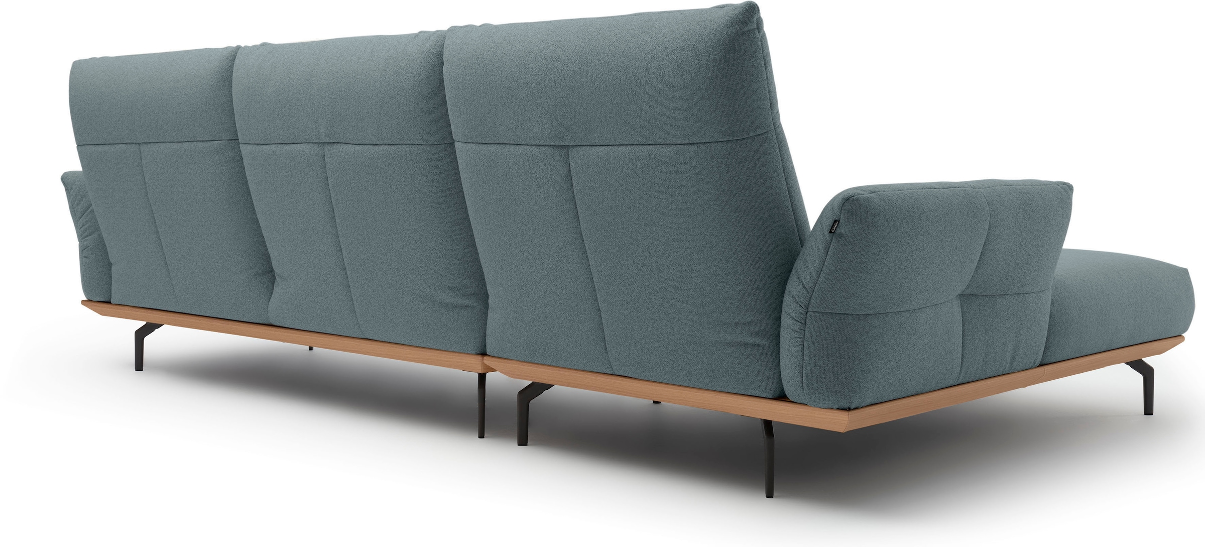 Creation BY ROLF BENZ Ecksofa »CR.460«, Sockel in Eiche, Winkelfüße in Umbragrau, Breite 318 cm