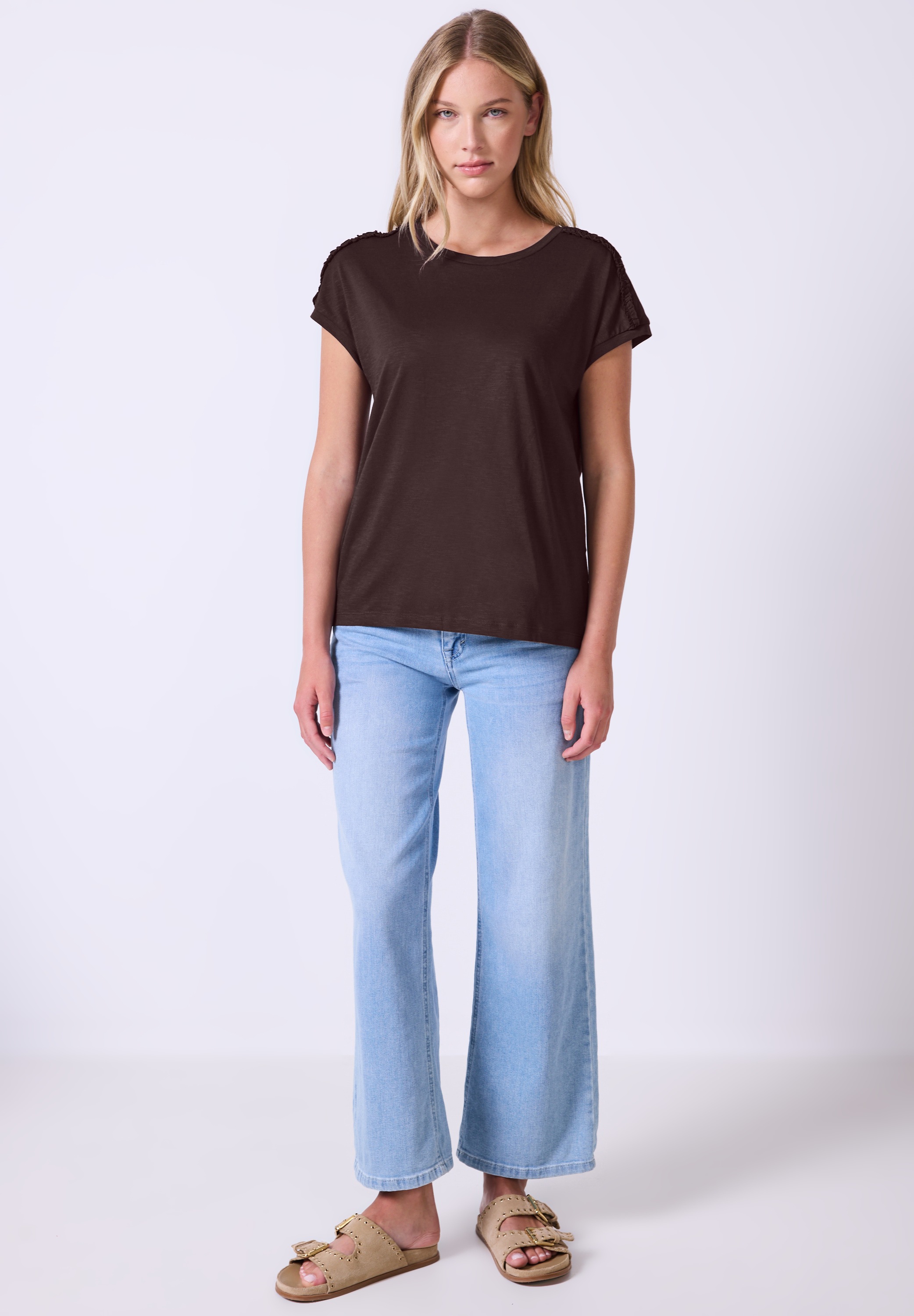STREET ONE STUDIO T-Shirt, aus elastischem Materialmix