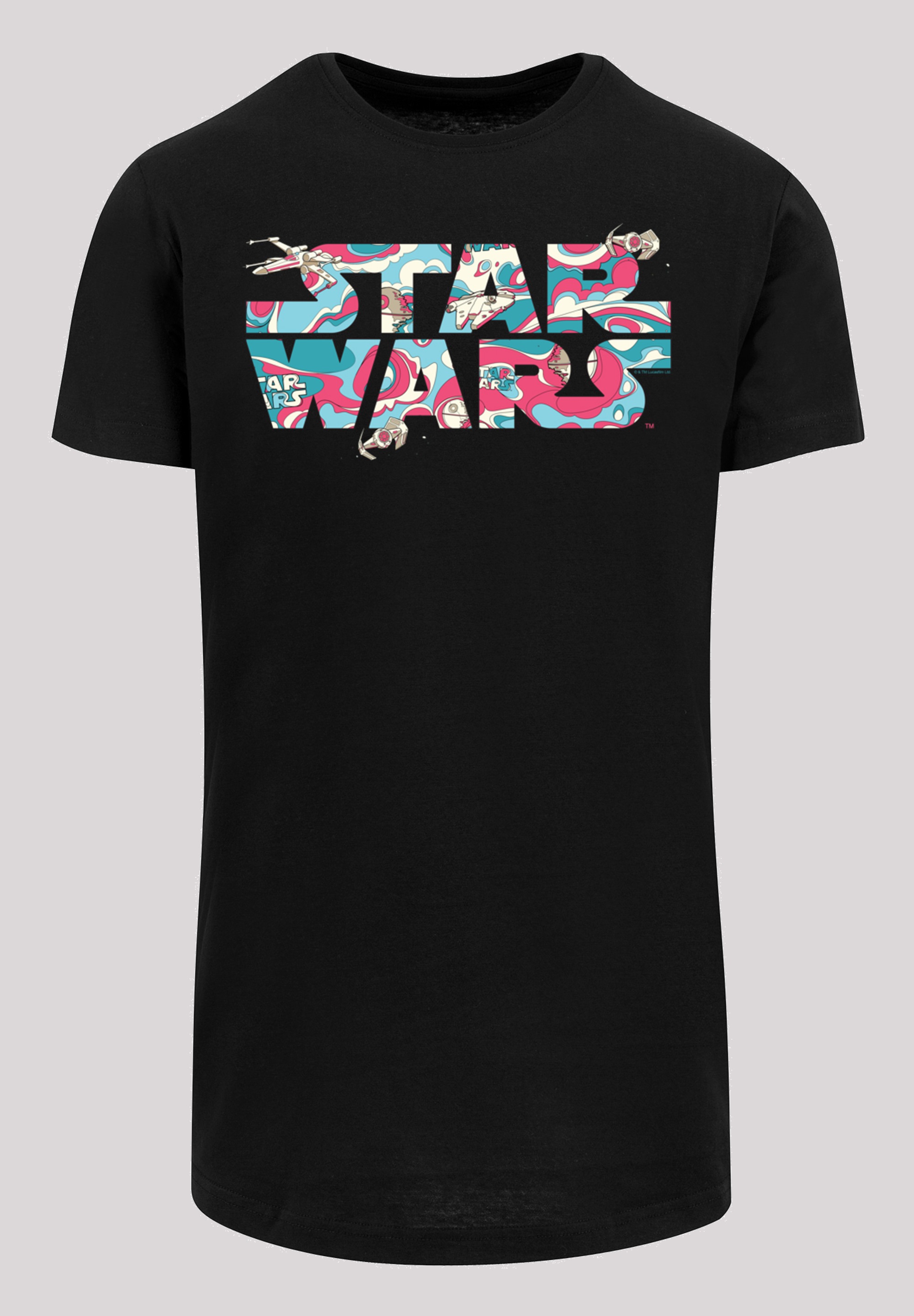 Kurzarmshirt »F4NT4STIC Herren Star Wars Wavy Ship Logo with Shaped Long Tee«, (1 tlg.)