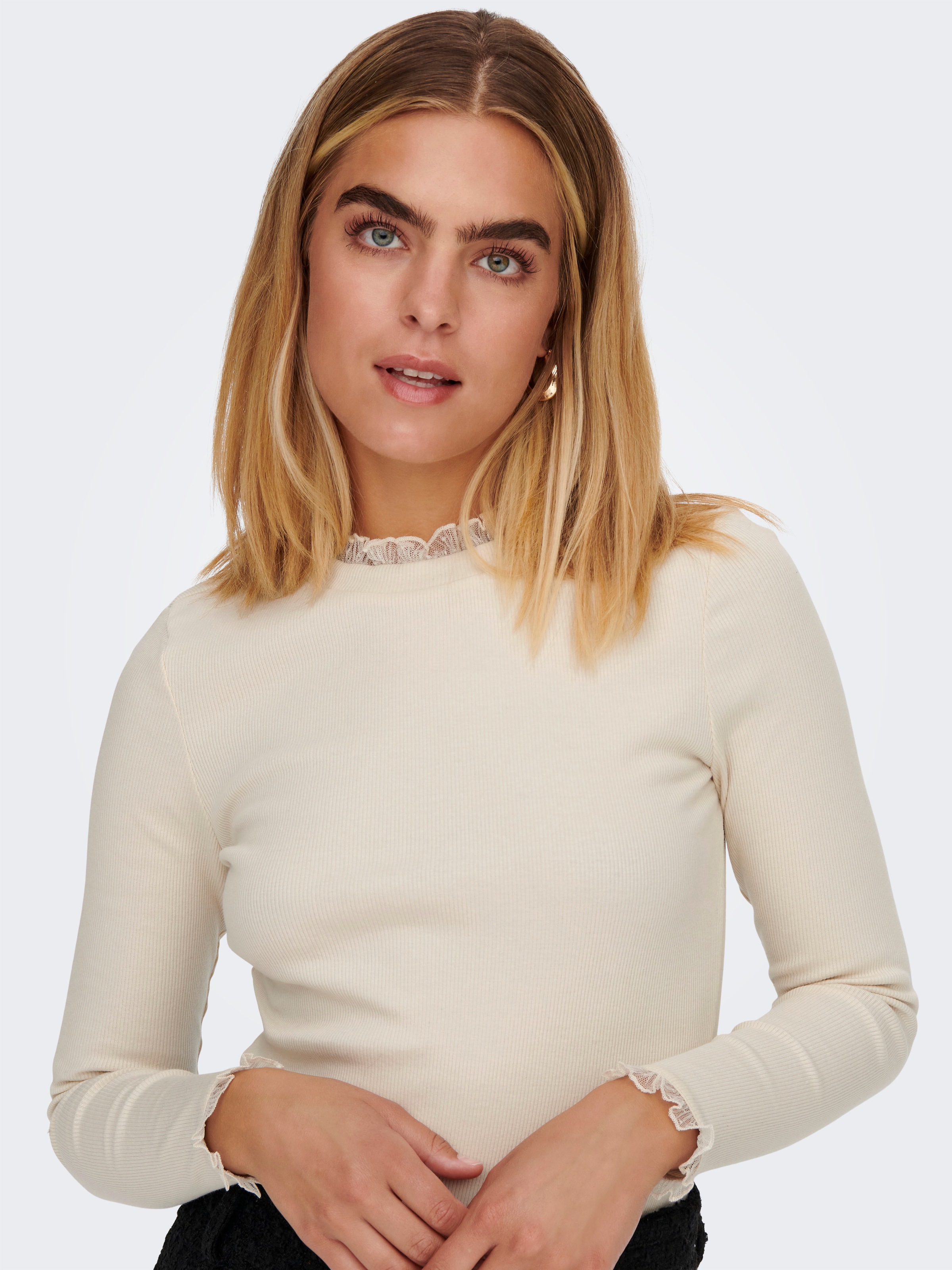 ONLY Langarmshirt "ONLLESLIE L/S LACE MIX TOP JRS" günstig online kaufen