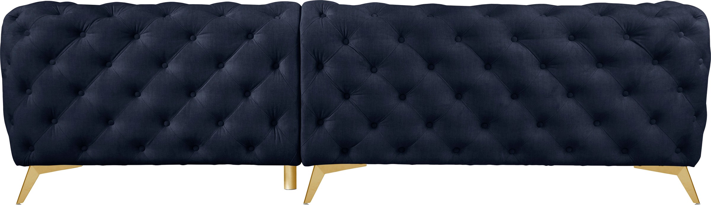 Leonique Chesterfield-Sofa »Ecksofa GLYNIS L-Form mit Wellenunterfederung, Maße B/T/H 264/264/75cm«, aufwändige Knopfheftung, moderne Chesterfield Optik, Fußfarbe wählbar