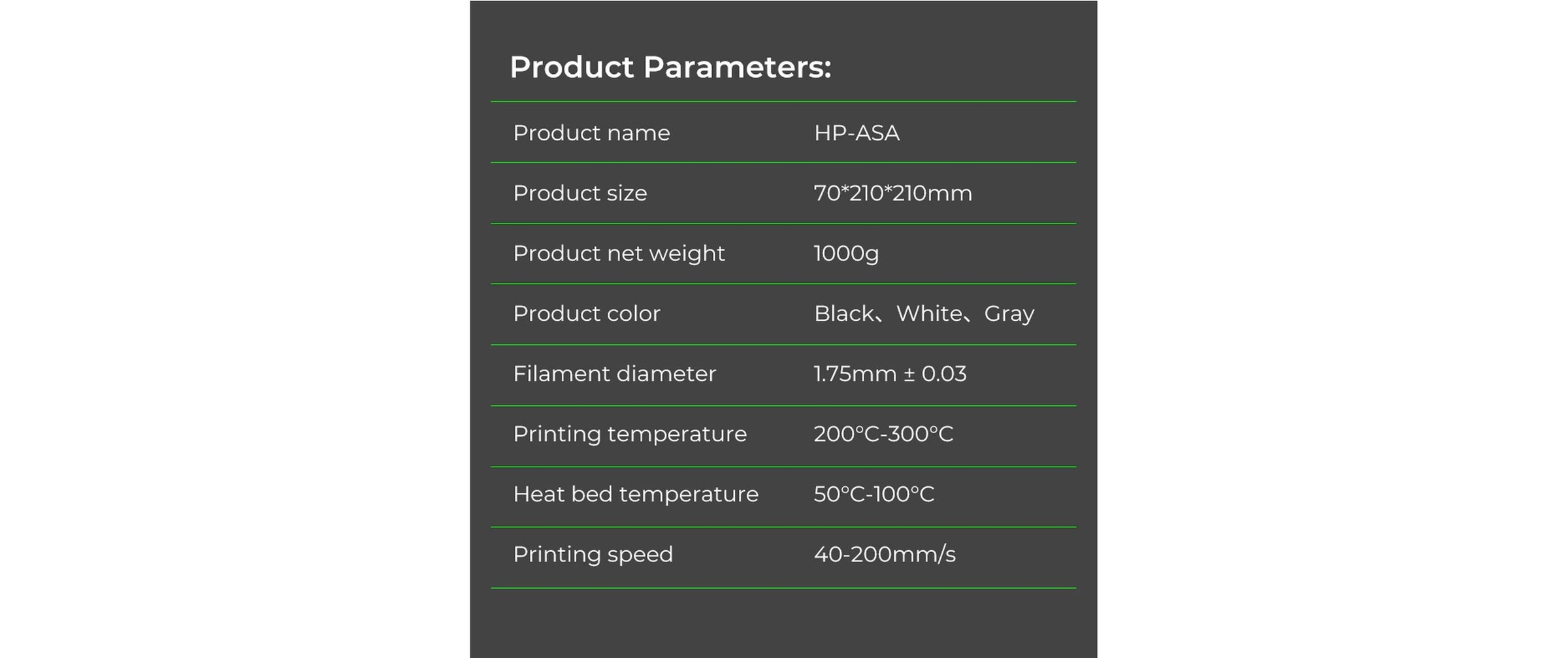 Creality Filament »HP ASA, 1,75 mm 1 kg«