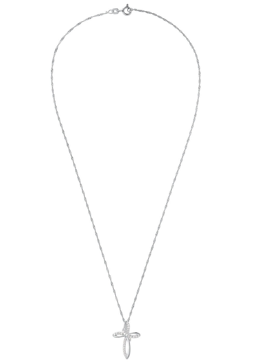Amor Kette mit Anhänger »Kreuz, 9003815«, mit Zirkonia (synth.)