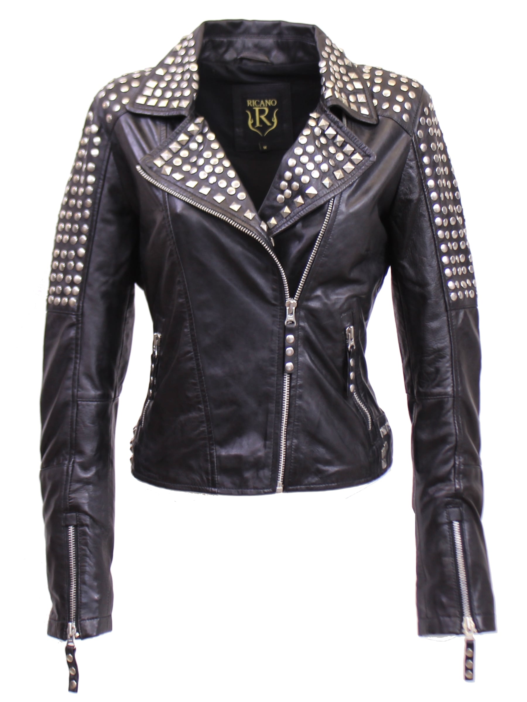 RICANO Bikerjacke "Lederjacke studd" Handgefertigt aus echtem Leder
