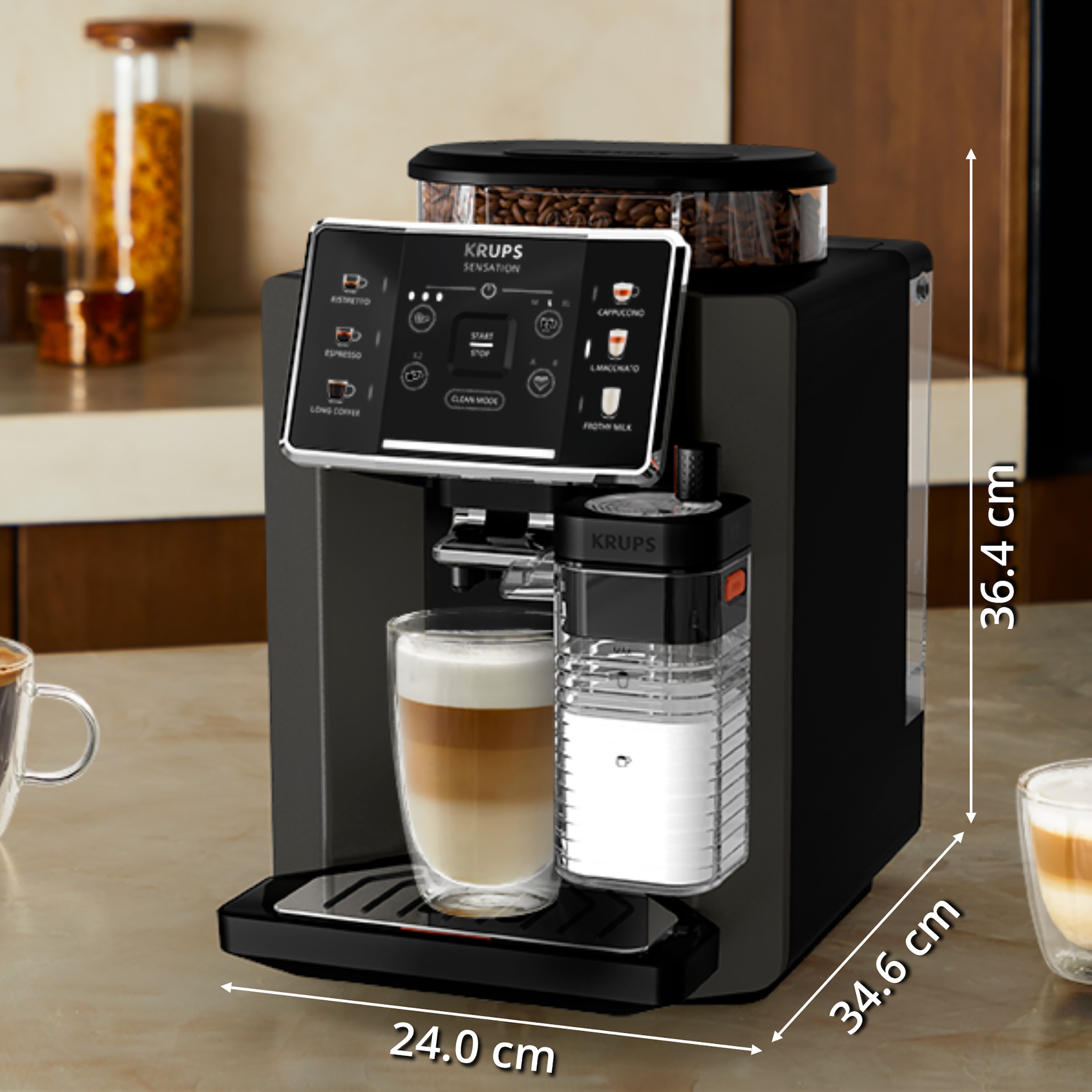 Krups Kaffeevollautomat »EA9128D Sensation Milk«, 6 Kaffee- und Milchspezialitäten, aut. Reinigung, Metall-Brühgruppe