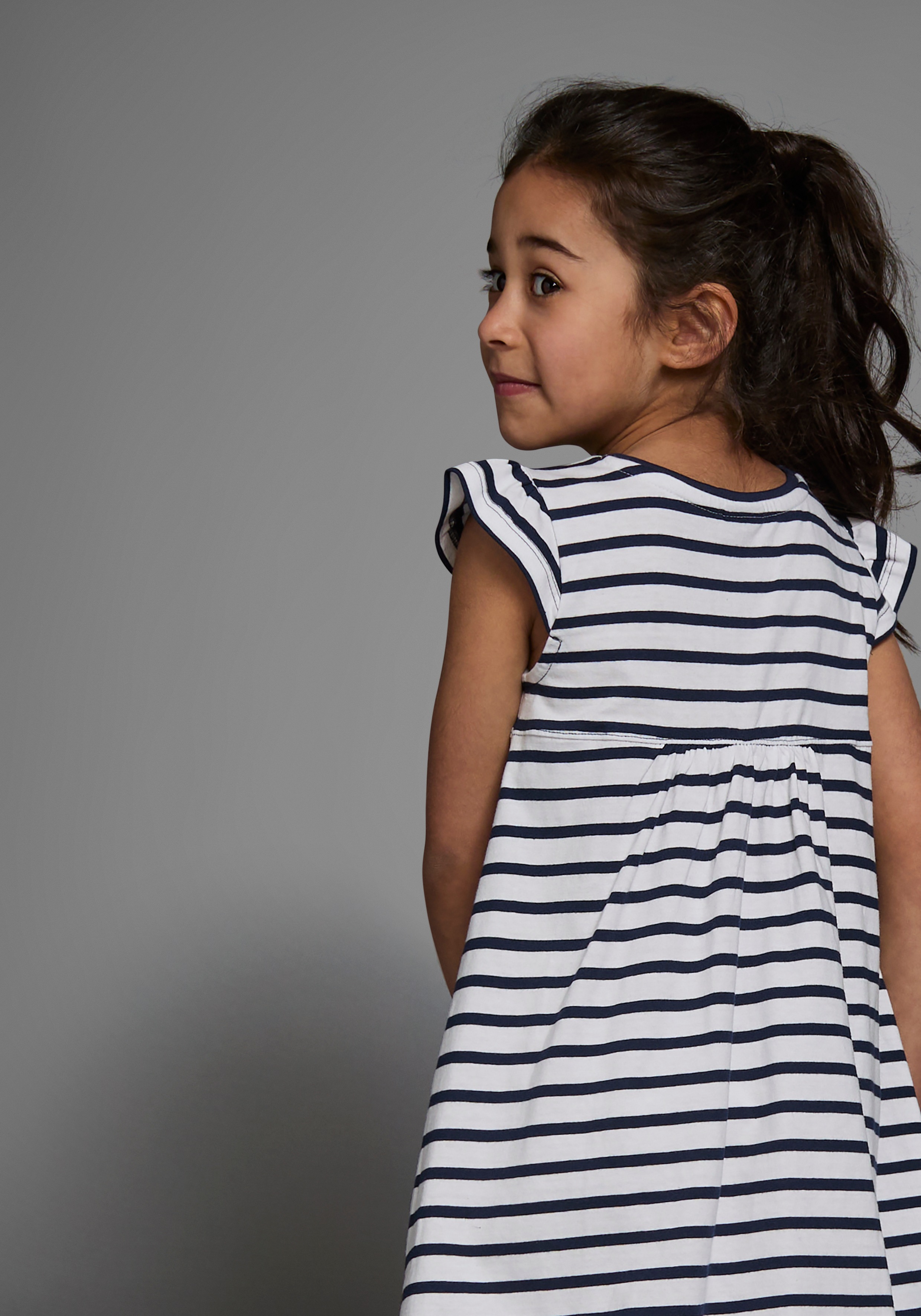 Thumbnail - KIDSWORLD Jerseykleid "für kleine Mädchen" Packung, 2 Stk. tlg. kniefrei, modischer Stil, aus reiner Baumwolle, breite T...