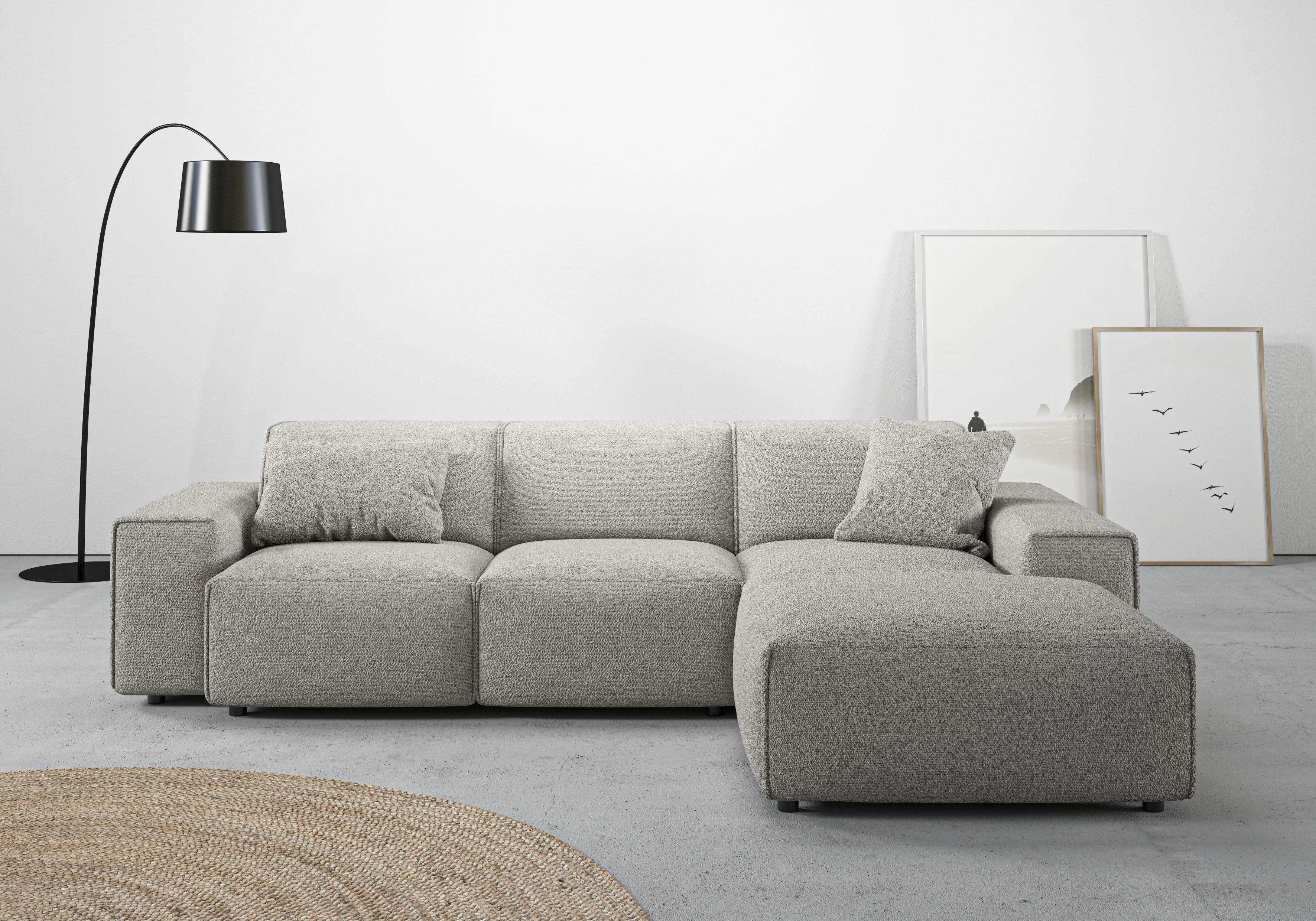 Home affaire Ecksofa "Glimminge L-Form auch in Breitcord, Feincord + Easy care-Bezug," Breite 264, Zierkissen