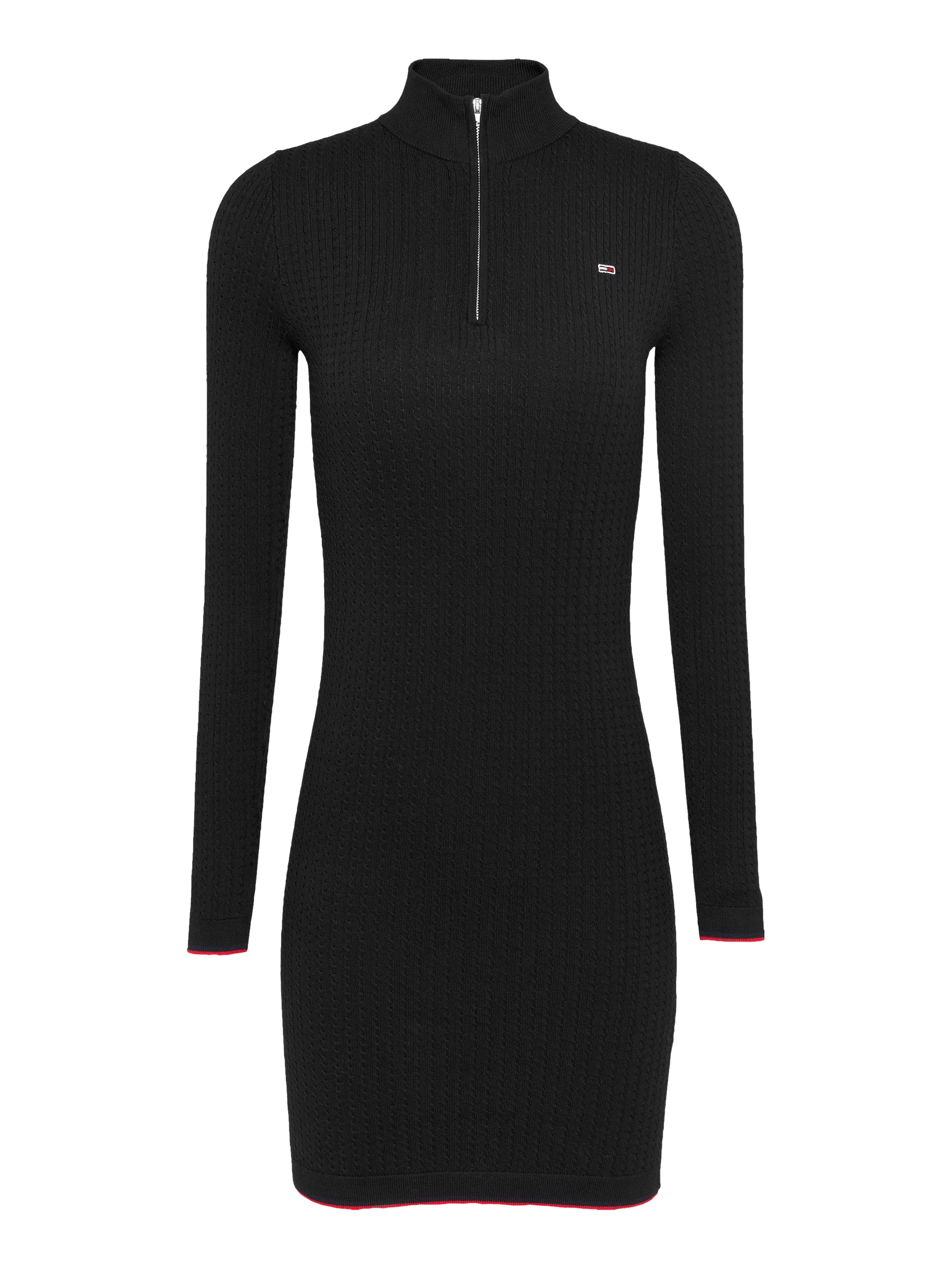 Tommy Jeans Strickkleid »TJW 1/4 ZIP SWEATER CABLE DRESS«, mit Zopfmuster