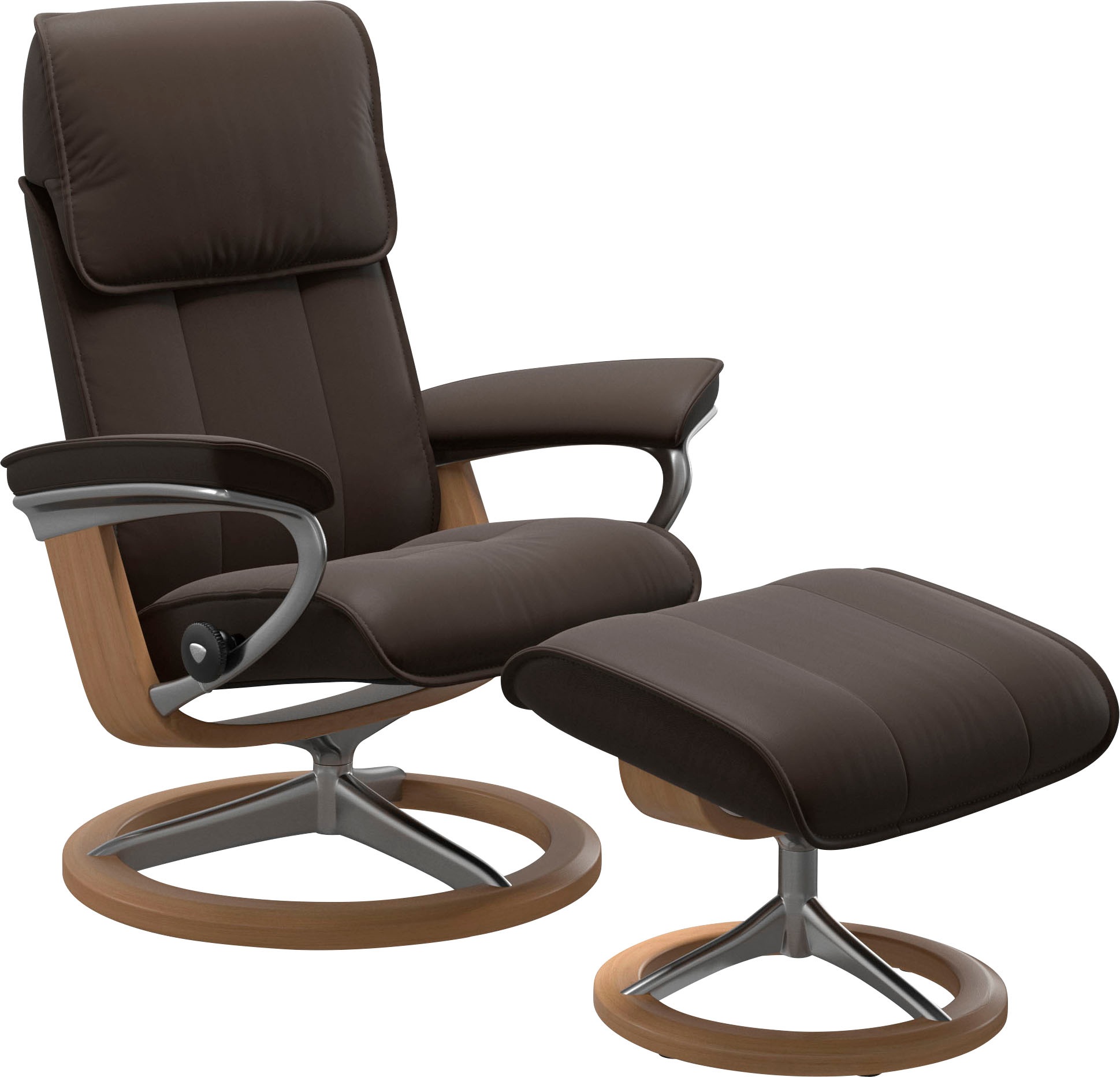 Stressless® Relaxsessel »Admiral«, (Set, Relaxsessel inkl. Hocker), mit Signature  Base, Größe M & L, Gestell Eiche kaufen | BAUR