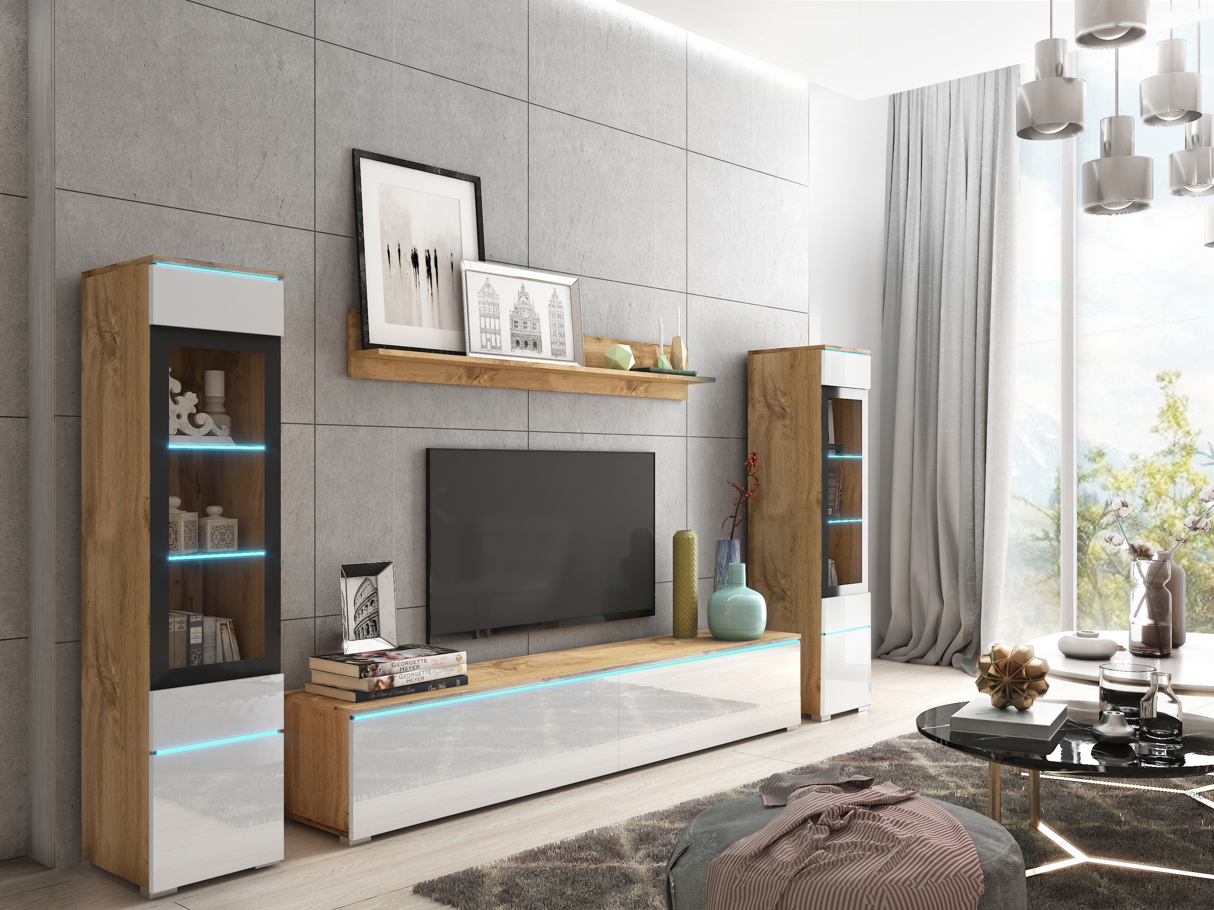 INOSIGN Wohnwand "VERA II" Komplett-Set, 4 Stk. tlg. Vitrine mit Verglasung günstig online kaufen