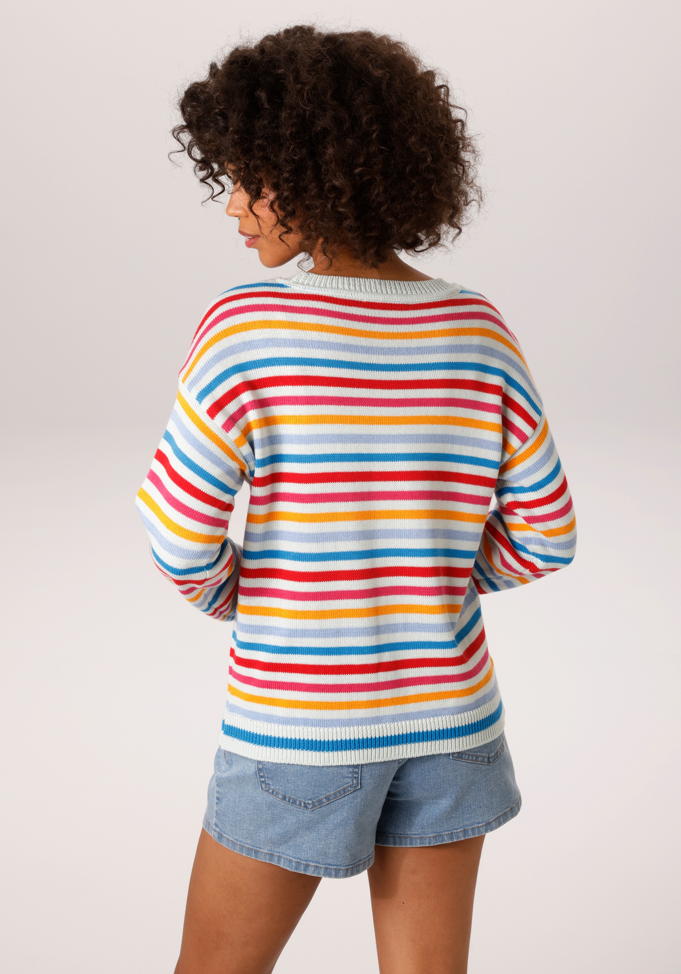 Aniston CASUAL Strickpullover mit farbenfrohen Ringeln - NEUE KOLLEKTION günstig online kaufen