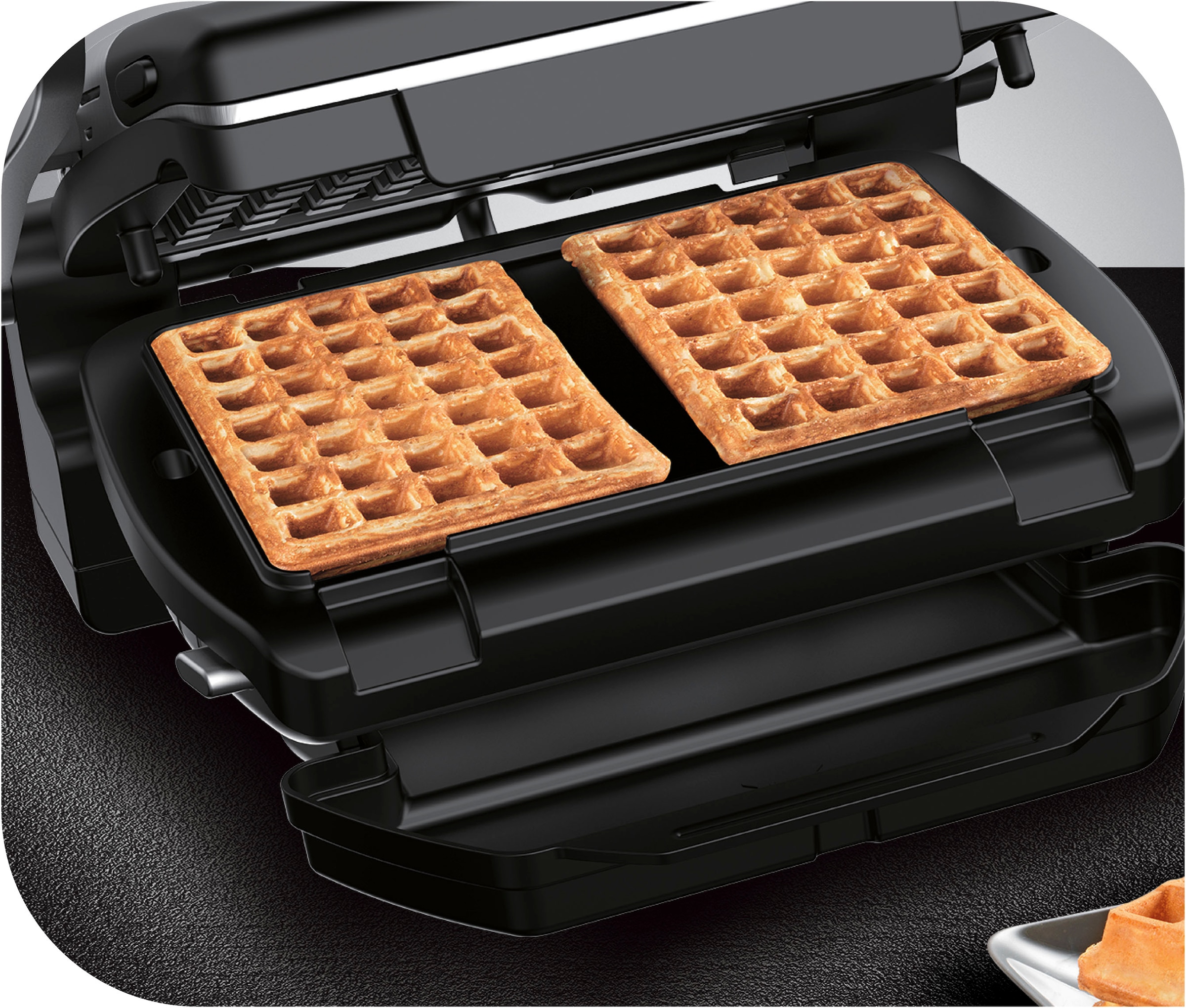 Tefal Waffelplatten »XA7238 für den OptiGrill«, Aluminium-Kunststoff, (Set, 2 St.), Aluminiumdruckguss, antihaftbeschichtet, spülmaschinengeeignet