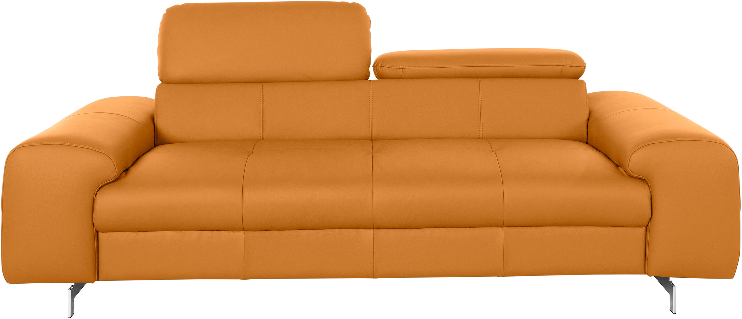 COTTA 3-Sitzer »Chef«, Big-Sofa mit Kopfteilverstellung, edle Metallkufen