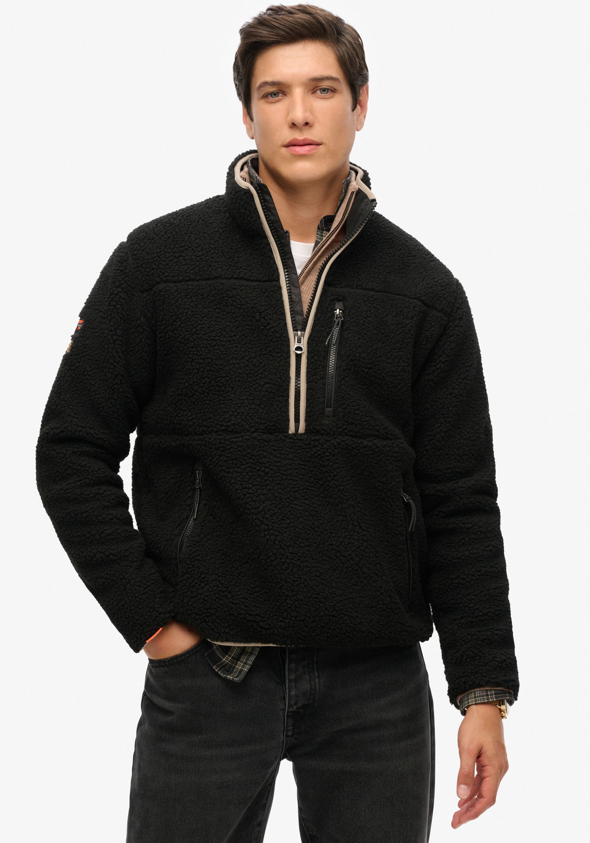 Superdry Fleecepullover "OUTDOOR FLEECE HALF ZIP", mit Stehkragen und kurze günstig online kaufen