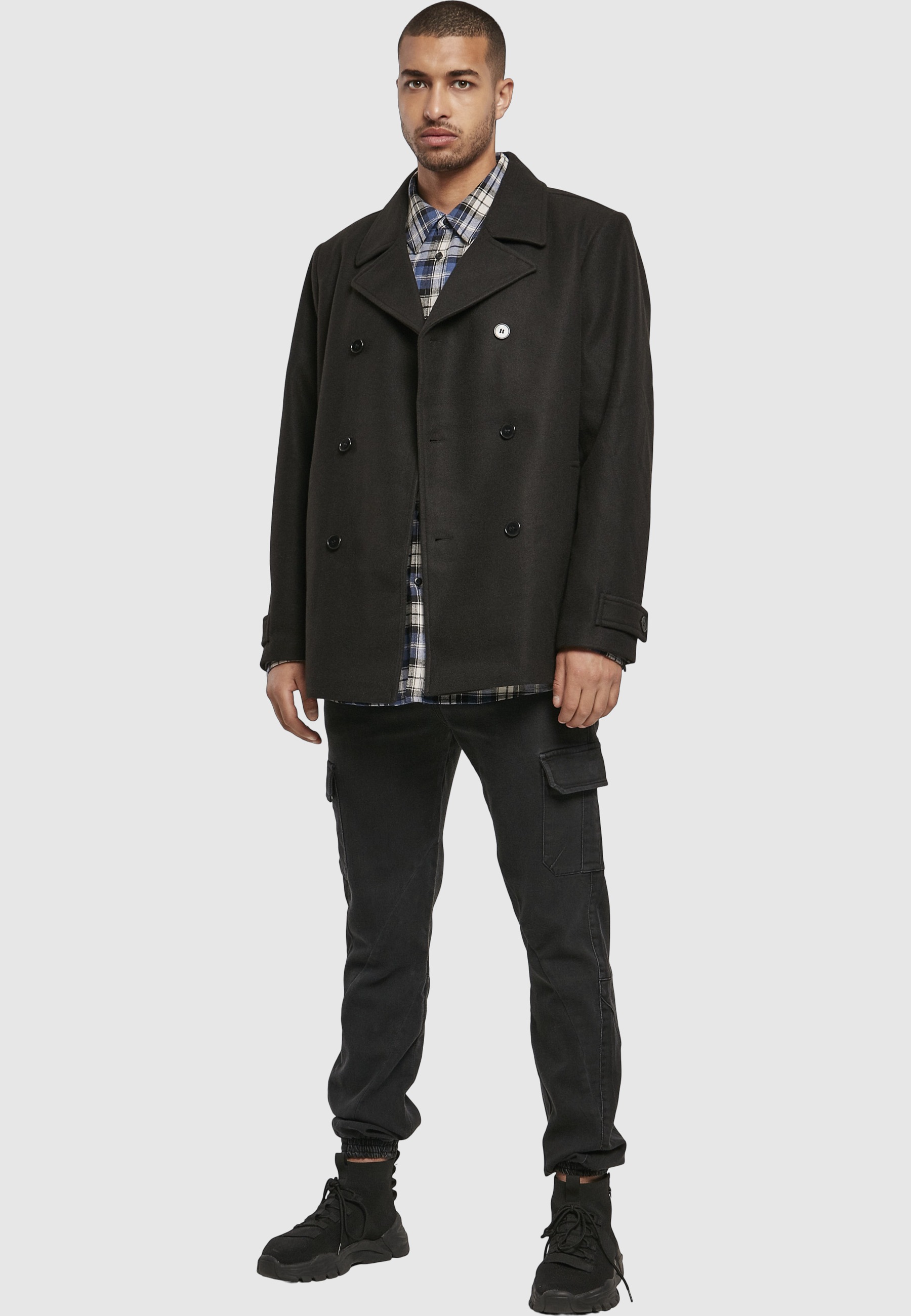 URBAN CLASSICS Allwetterjacke »Urban Classics Herren Classic Pea Coat« 1 Stk. tlg. ohne Kapuze