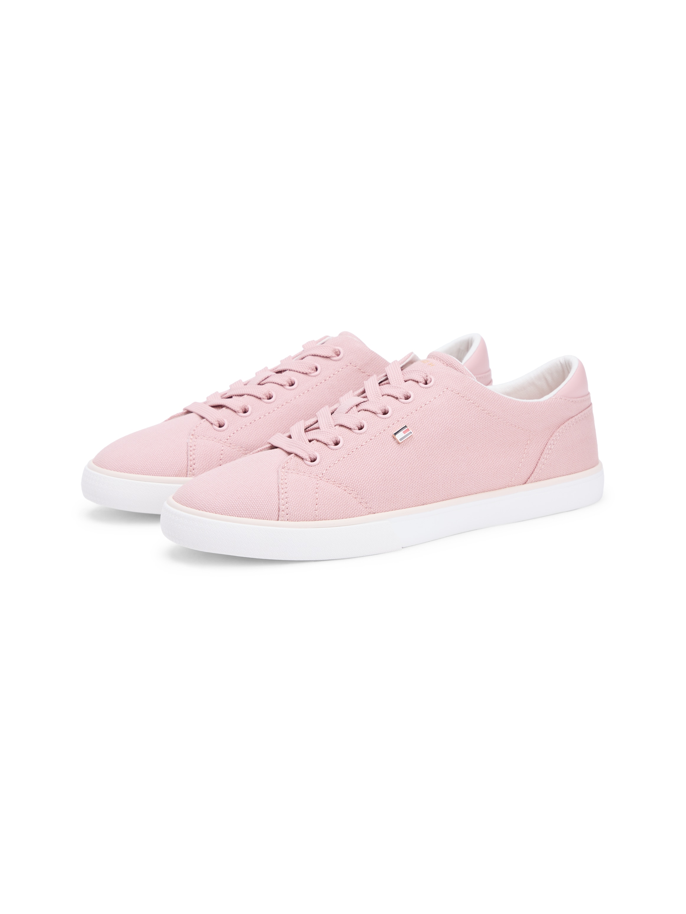 Tommy Hilfiger Plateausneaker "TH LOW PROFILE VULC CANVAS" Halbschuh, Schnürer, Freizeitschuh mit gepolstertem Schaftrand