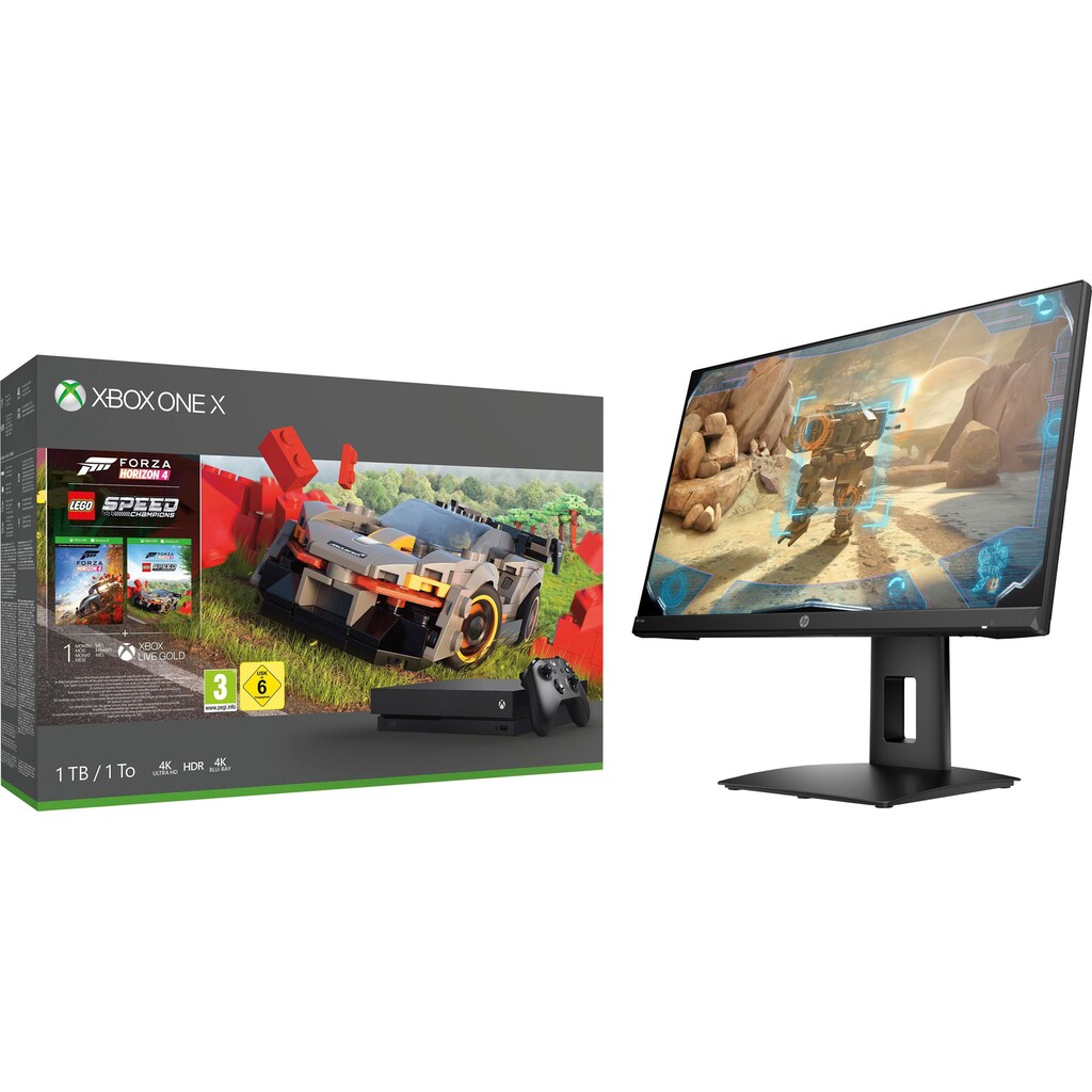 Xbox One Konsolen-Set »X«, (Forza Horizon 4 Lego Bundle), inkl. HP 24x Gaming-Monitor