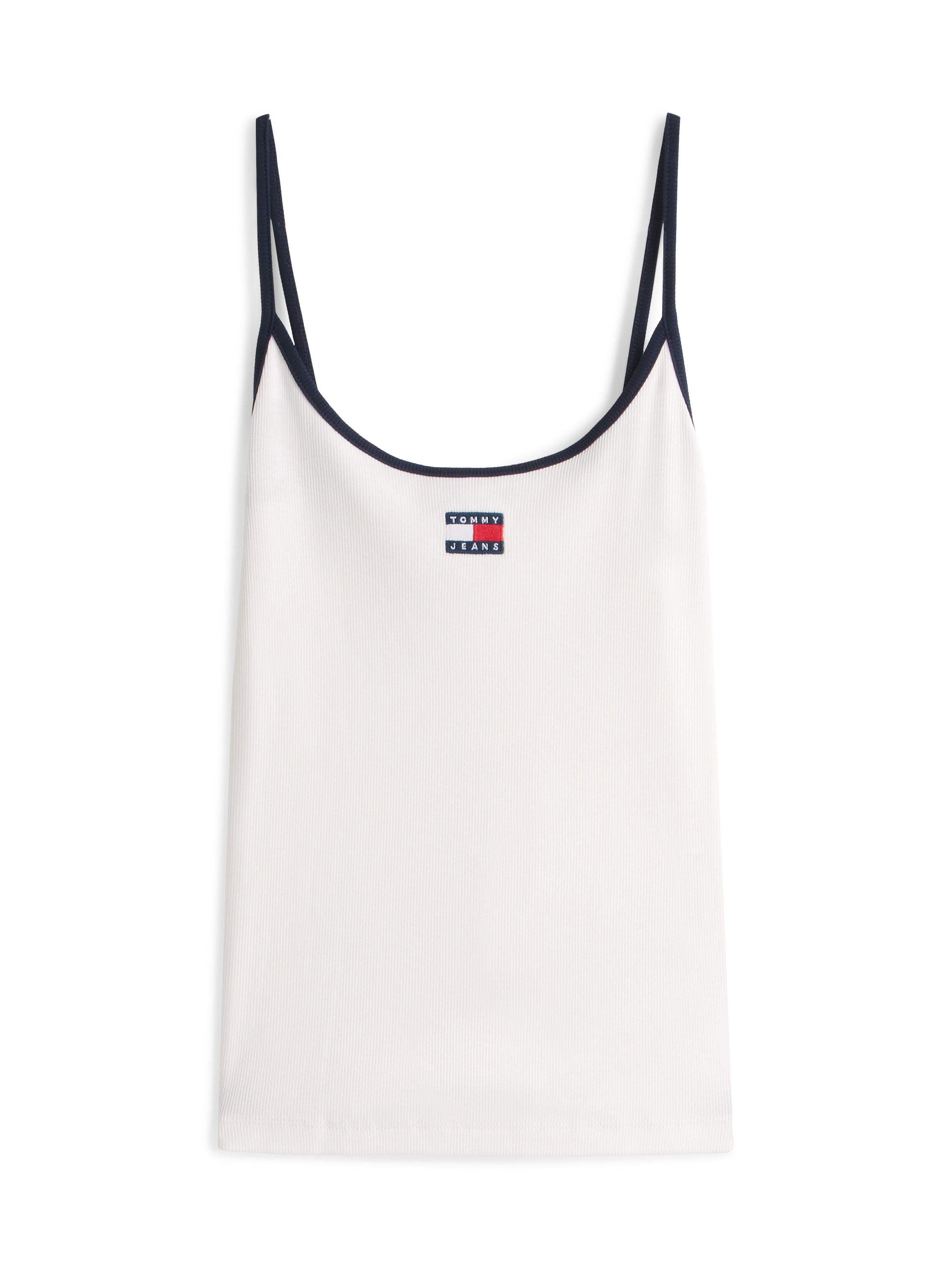 Tommy Jeans T-Shirt »TJW SLIM BADGE STRAPPY TOP« mit den auffälligen Kontrastdetails