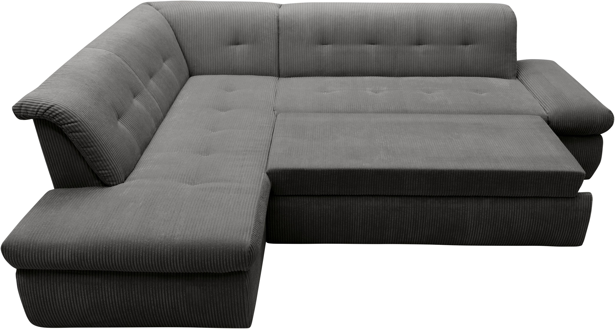 DOMO collection Ecksofa »Moric L-Form«, wahlweise mit Bettfunktion und Armlehnenverstellung, auch in Cord
