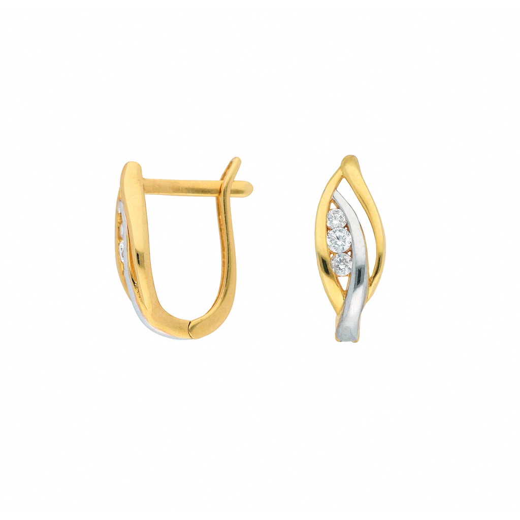 Adelia´s Paar Ohrhänger »1 Paar 333 Gold Ohrringe / Creolen mit Zirkonia« mit Zirkonia Goldschmuck für Damen
