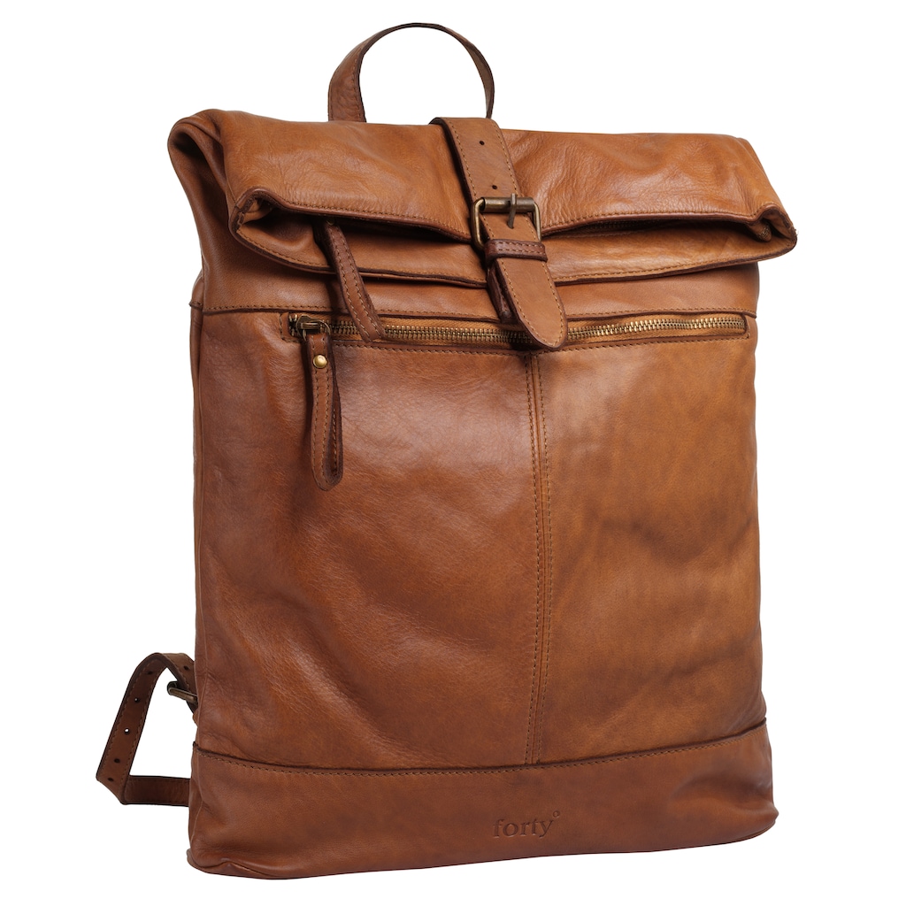 forty° Tagesrucksack, echt Leder, Made in Italy