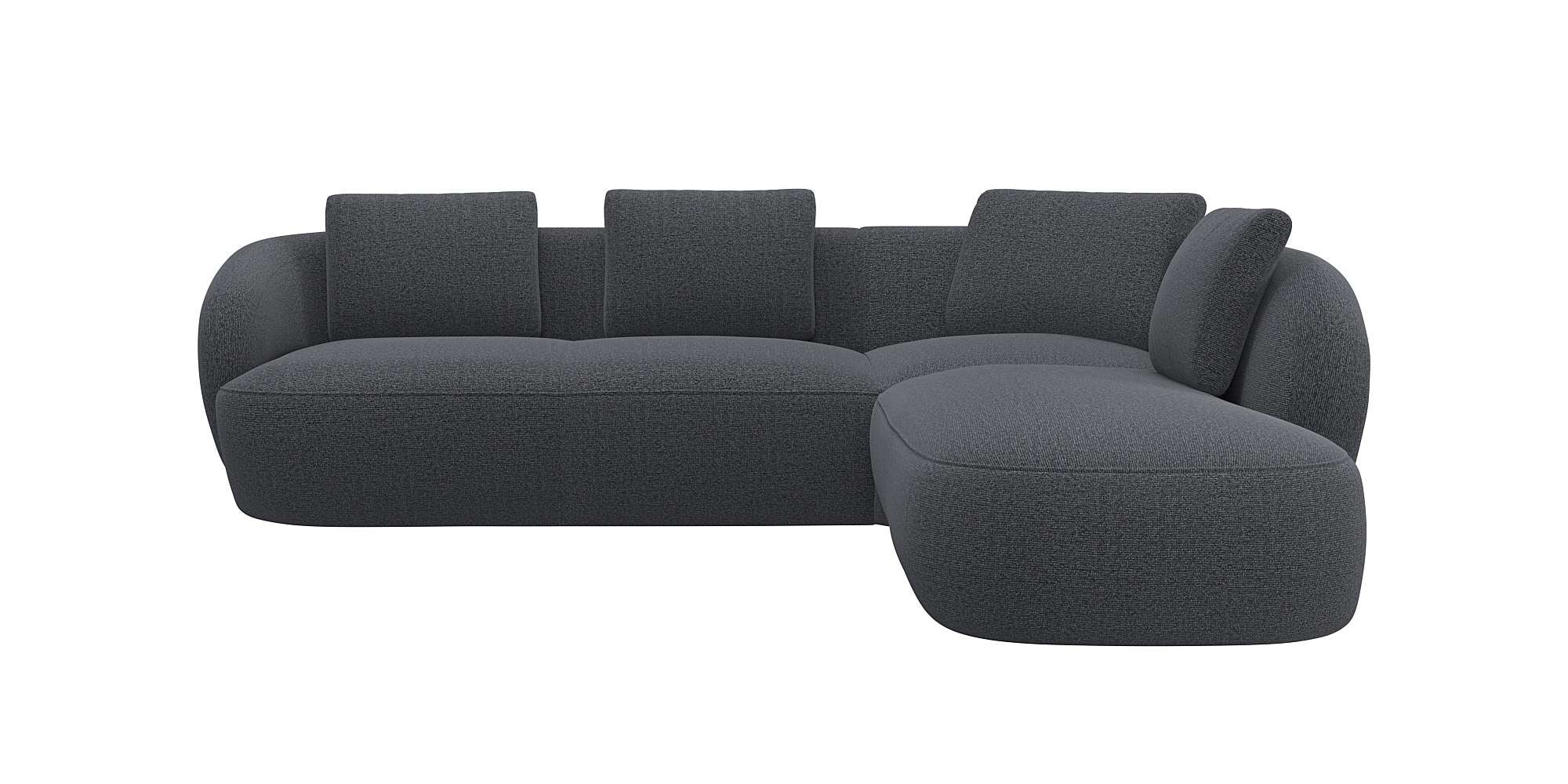 FLEXLUX Ecksofa "Torino, rund, L-Form, Sofa-Ecke mit Ottomane", Modernes, o günstig online kaufen