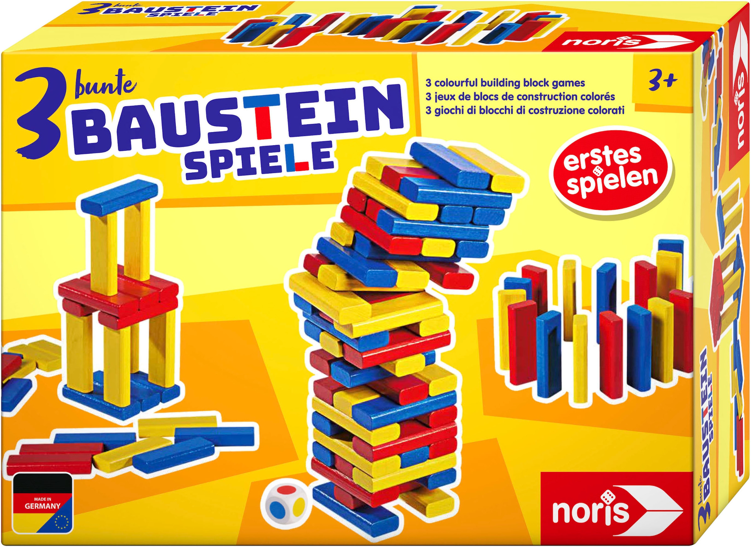 Spiel »3 bunte Bausteinspiele«, Made in Germany