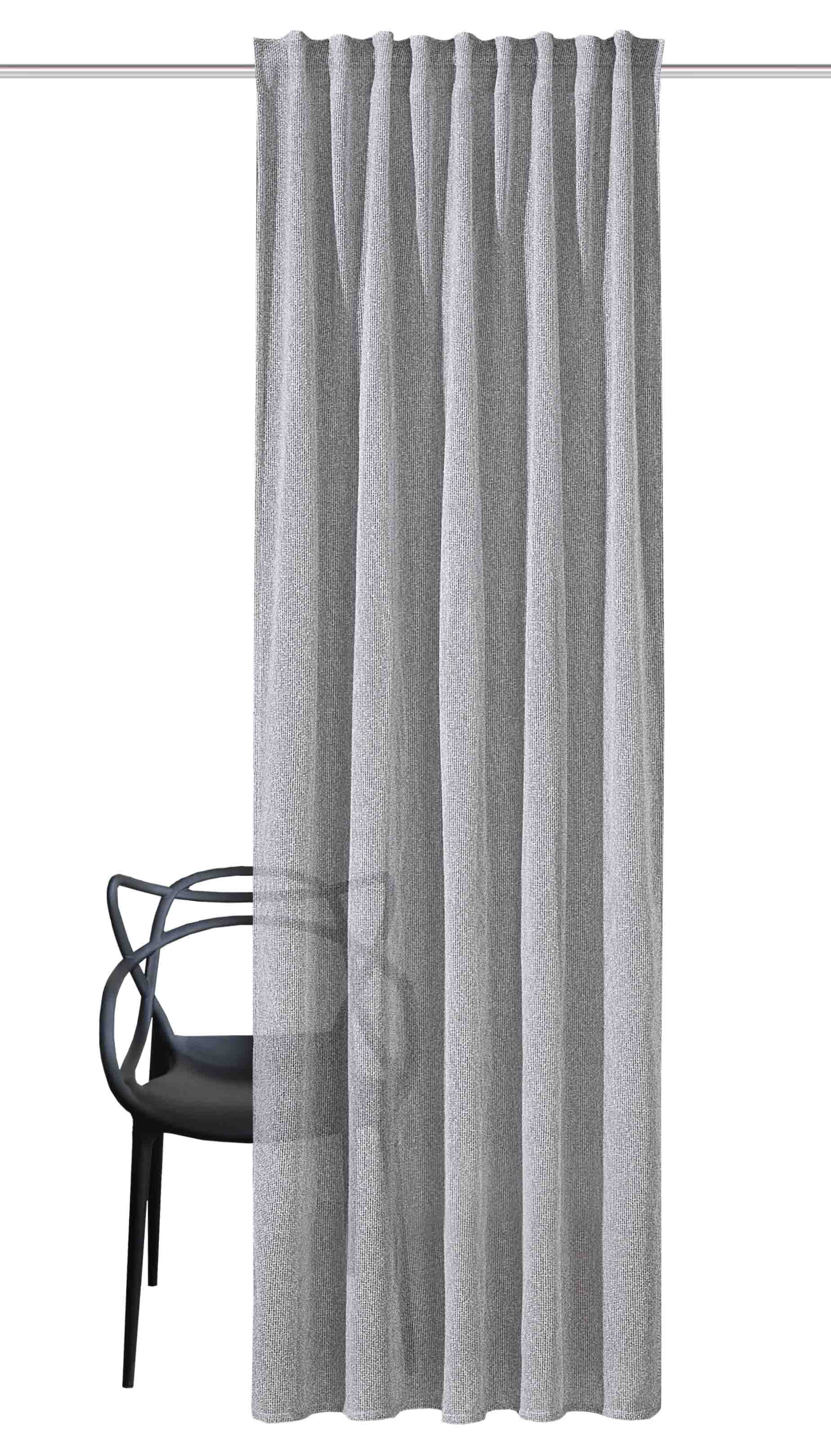 Thumbnail - HOME WOHNIDEEN Vorhang "EILIKA" Multifunktionsband 1 Stk. tlg. Kombibandschal Bouclé Struktur/Raumhoch