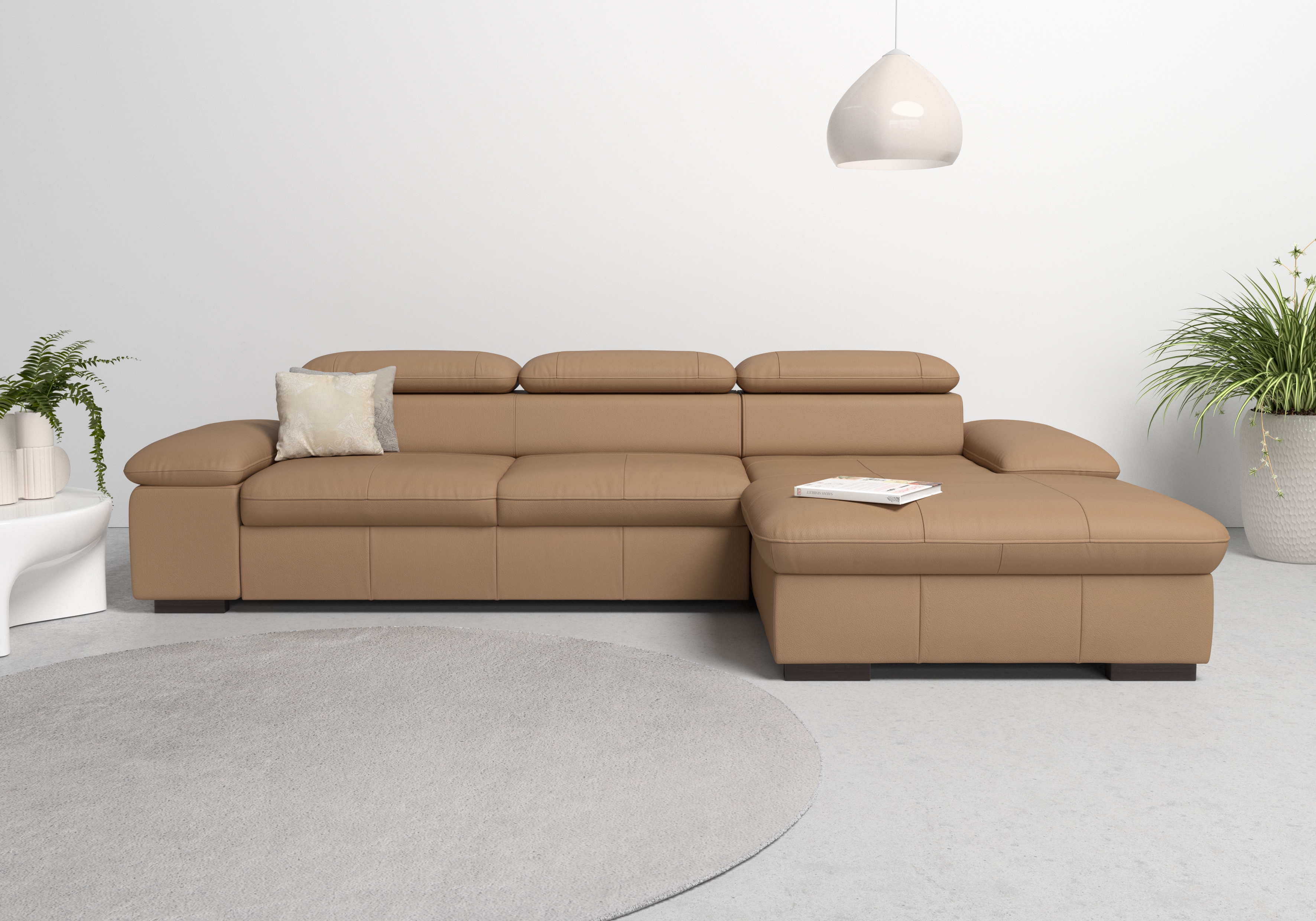 OTTO home Ecksofa "Alberto L-Form" mit Kopfteilverstellung, wahlweise mit Schlaffunktion