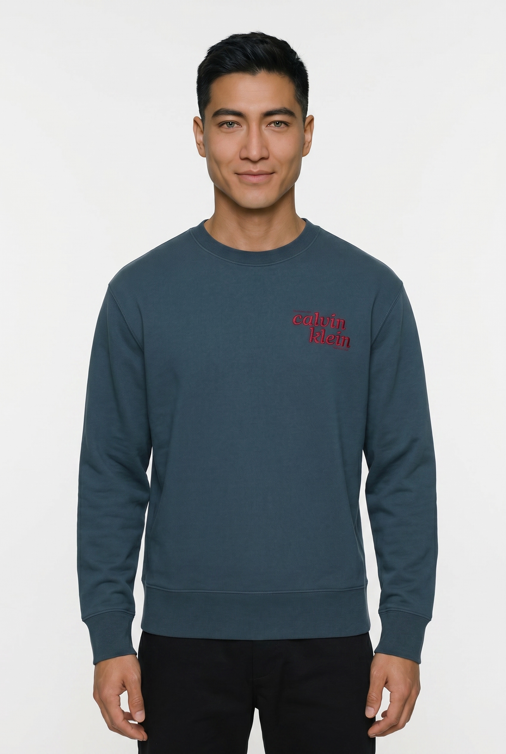 Calvin Klein Jeans Sweatshirt, Rundhalsausschnitt, Regular Fit, Stickerei