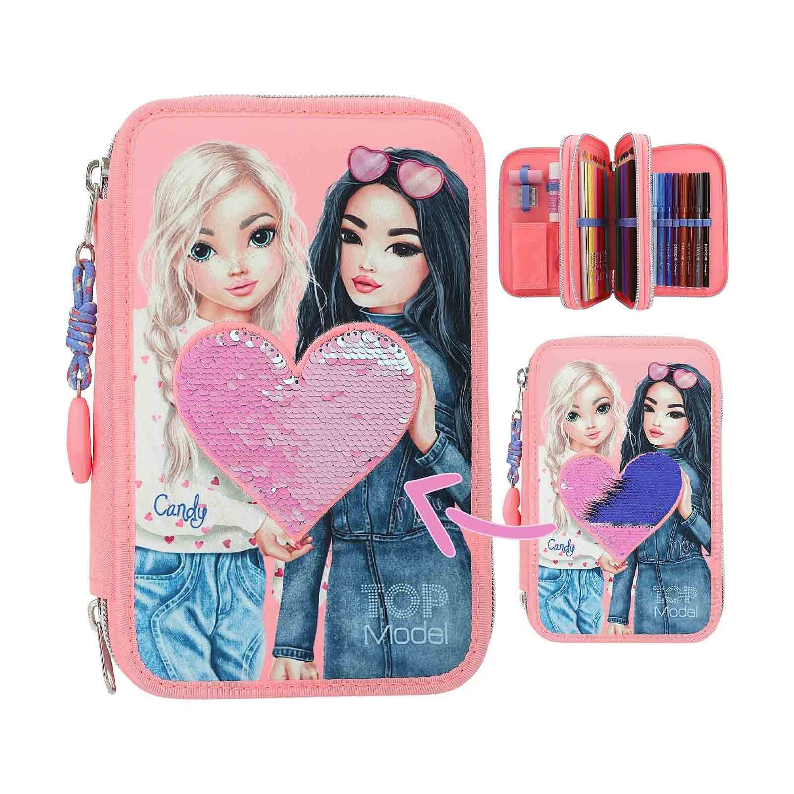 Depesche Buntstift »3-Fach Federtasche inkl. Stifte TOPModel 20,5 x 14,3 x 7,5 cm bunt«