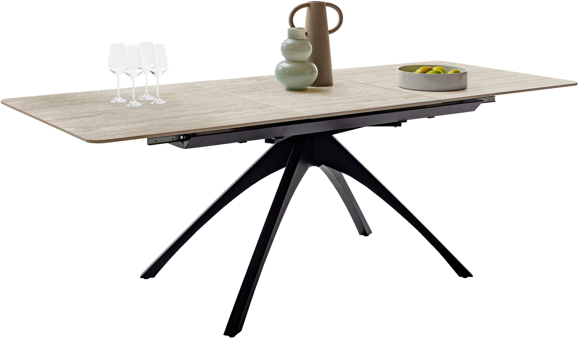 MCA furniture Esstisch »CERRITO Auszugtisch 160-220 cm - marmoriert«, (1 St.), Keramik,Metall,Synchronauszug,ausziehbar,8-10 Personen