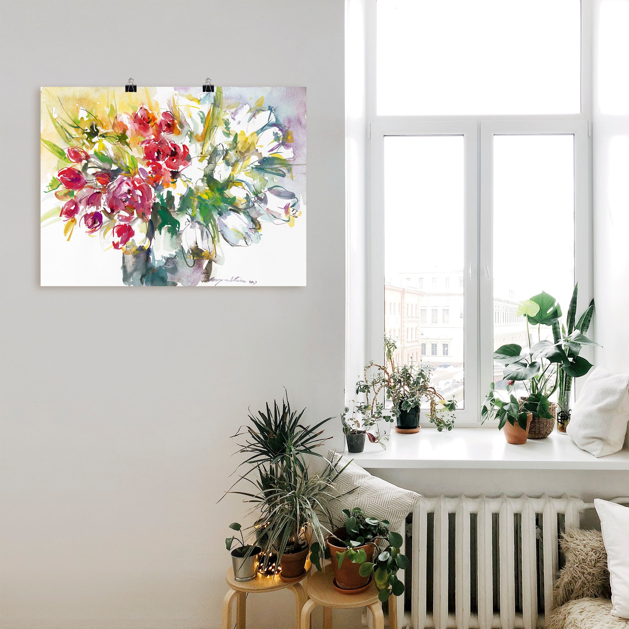 Artland Wandbild "Blumenstrauß IV", Blumen, (1 St.), als Leinwandbild, Post günstig online kaufen