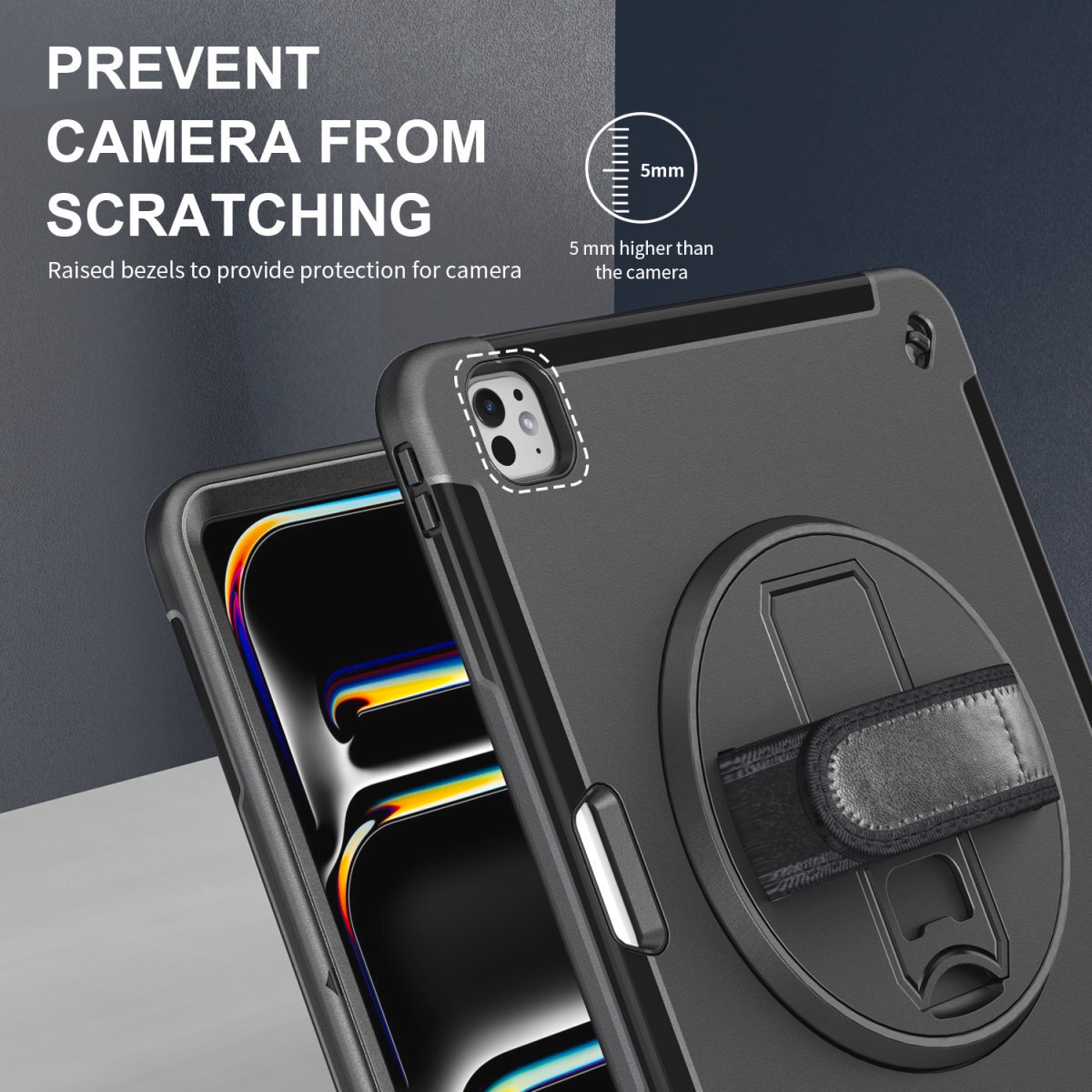 4smarts Tablet-Hülle »Rugged Case GRIP für Apple iPad Pro 13 (M4, 2024)«, Backcover, Schutzhülle, Handyschutzhülle, Case, Schutzcase, stoßfest