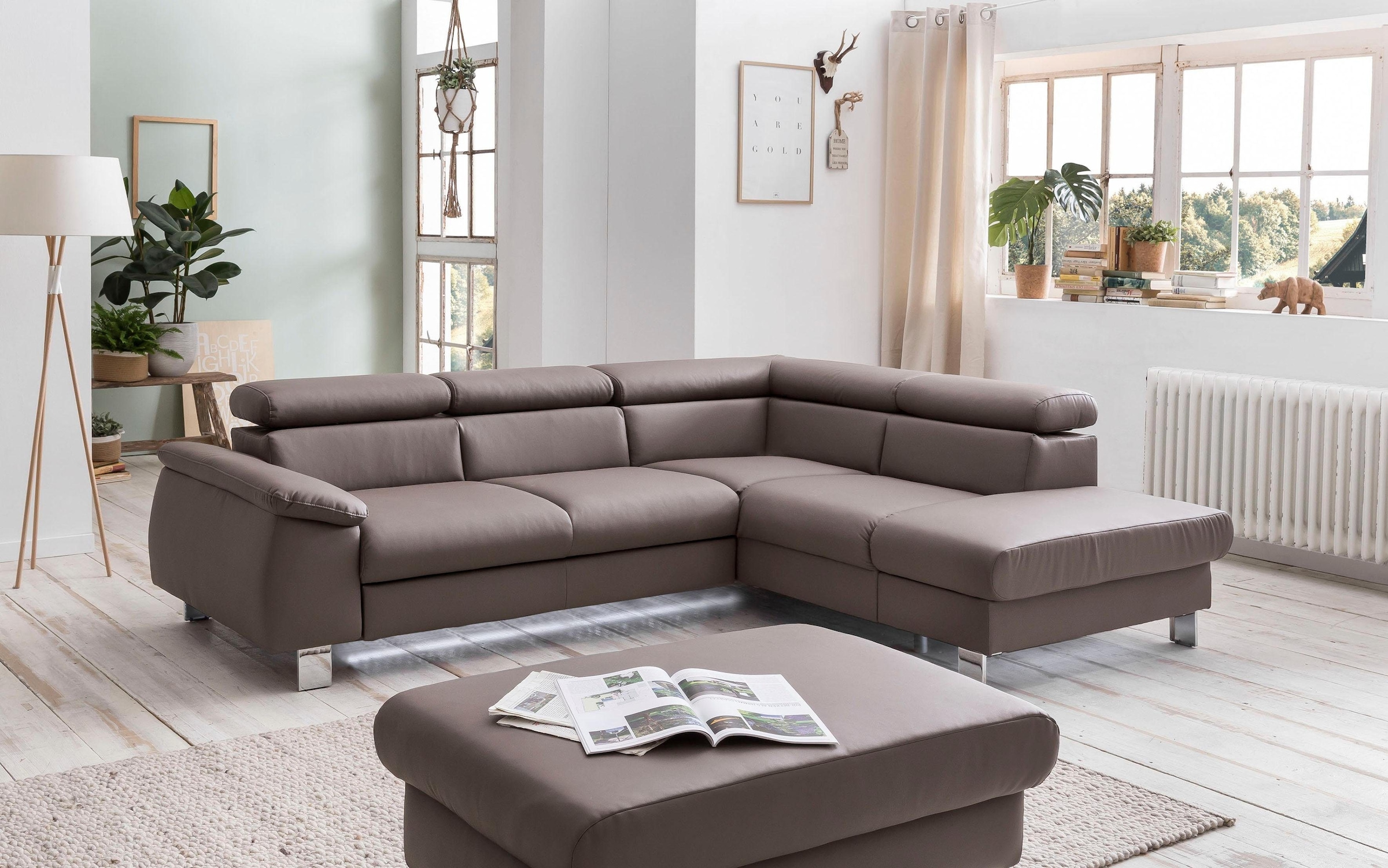 COTTA Ecksofa "Komaris L-Form, B: 249 cm" mit Kopfteilverstellung, optional günstig online kaufen