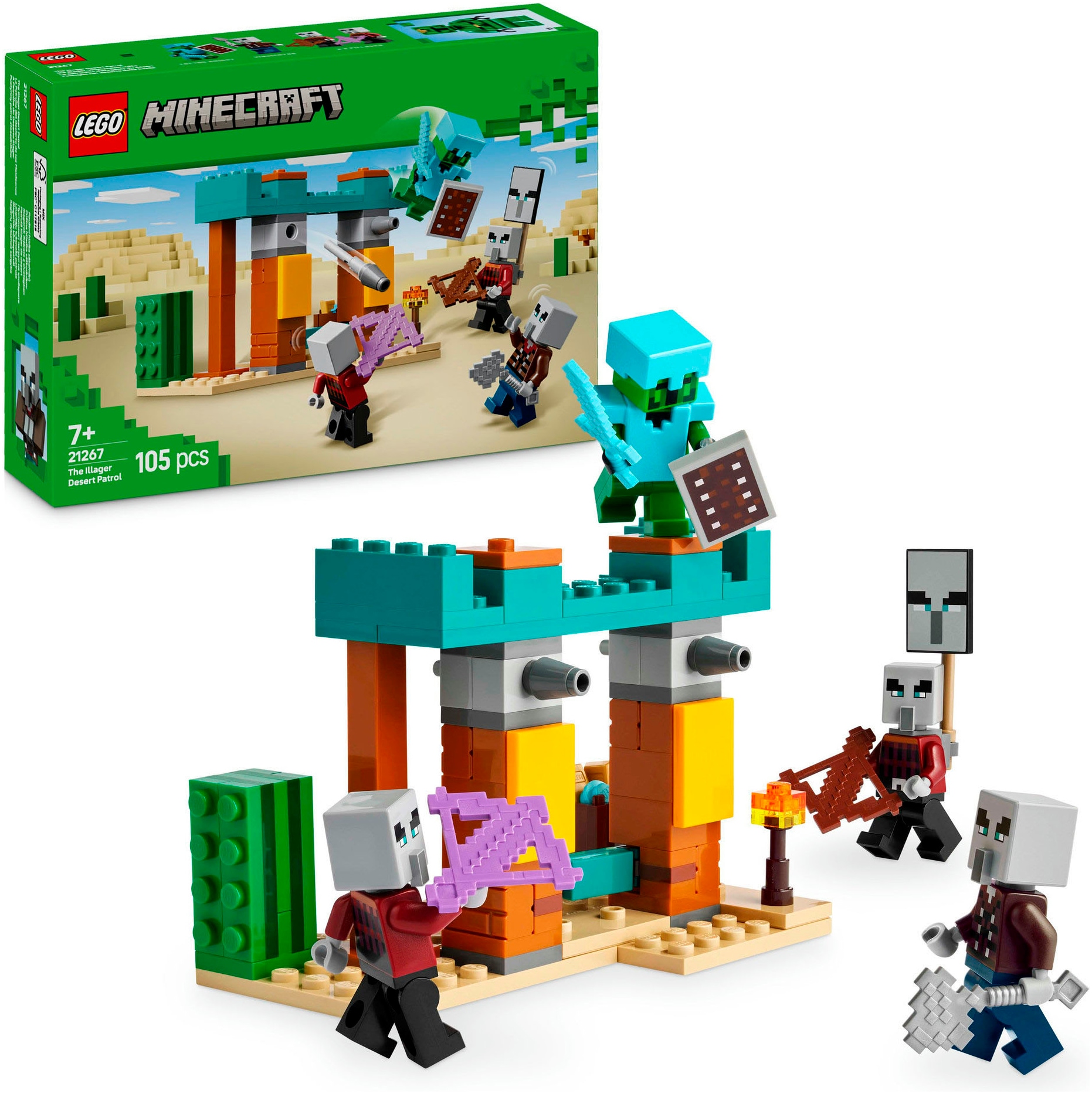 LEGO® Konstruktionsspielsteine »Die Illager-Wüstenpatrouille (21267), LEGO Minecraft«, (105 St.), Made in Europe