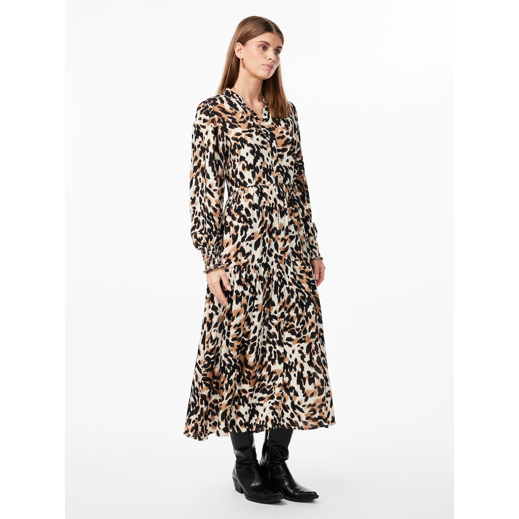 Y.A.S Maxikleid »YASALIRA LS LONG SHIRT DRESS S. NOOS«, mit Volant