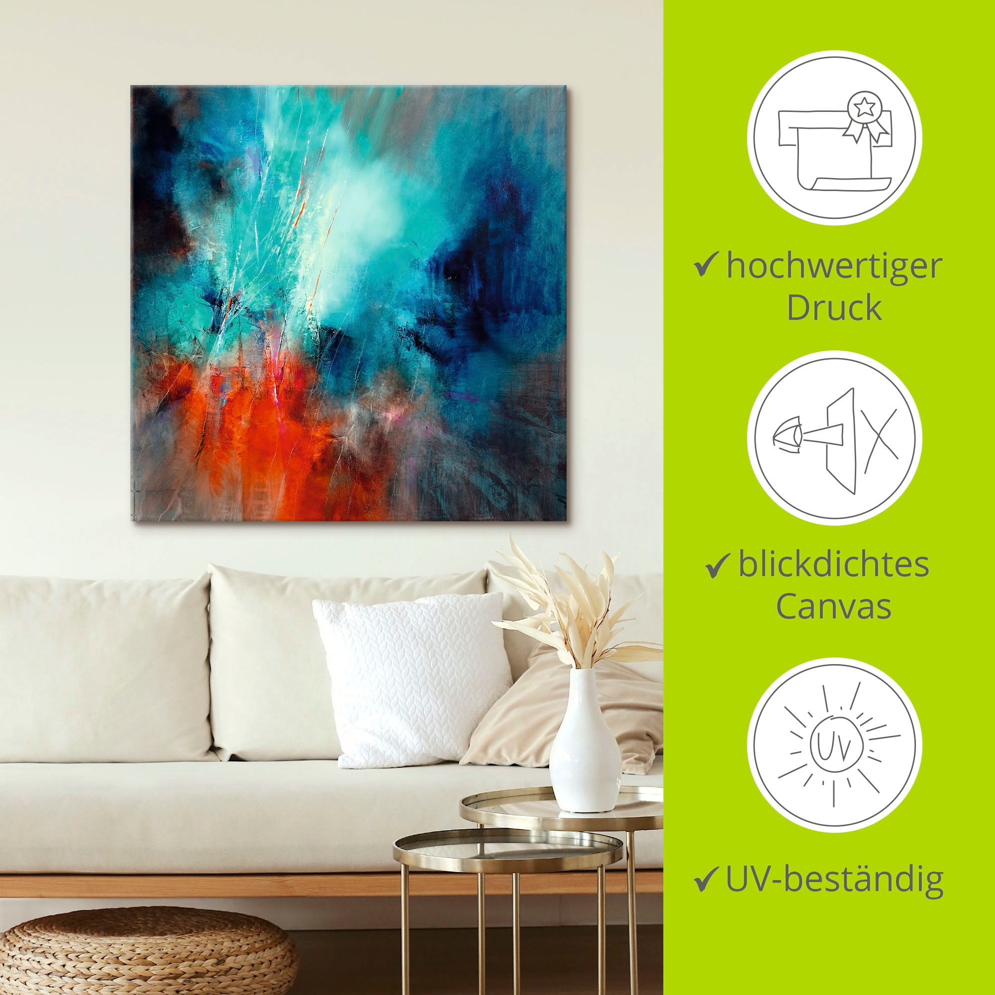 Artland Wandbild »Frühling im Eistobel« Gegenstandslos 1 Stk. tlg. als Alubild, Leinwandbild, Wandaufkleber oder Poster in versch. Größen