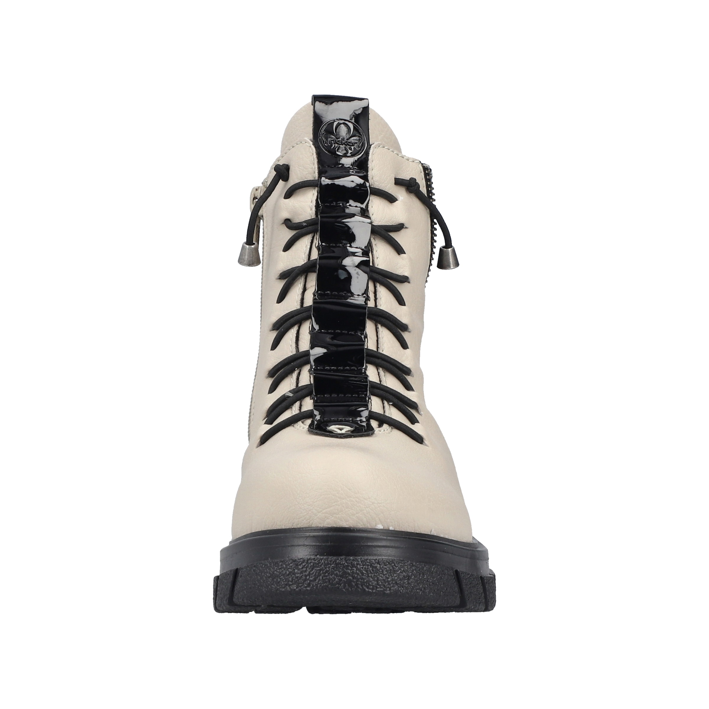 Rieker Schnürboots  Stiefelette mit Gummizug-Schnürung und Lack-Details