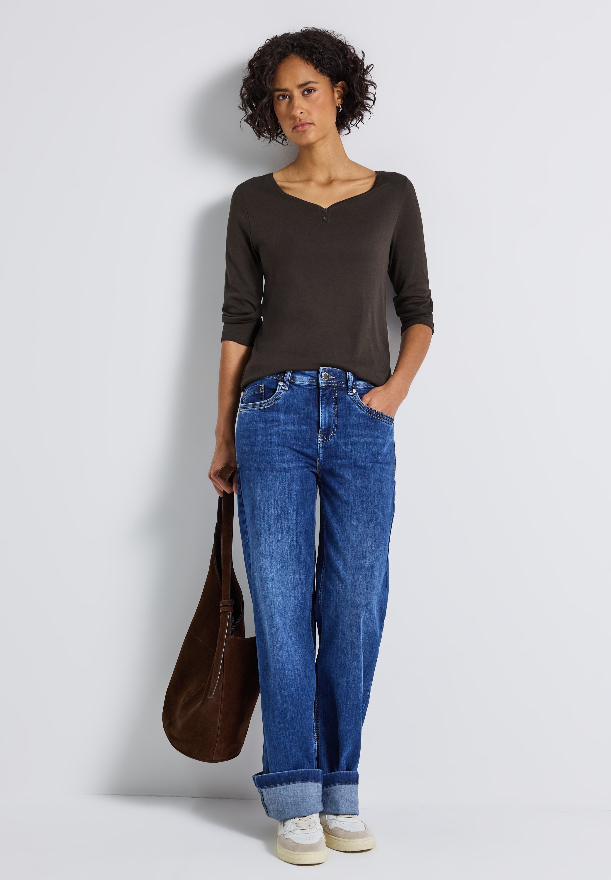 STREET ONE 3/4-Arm-Shirt, mit Knopfdetail