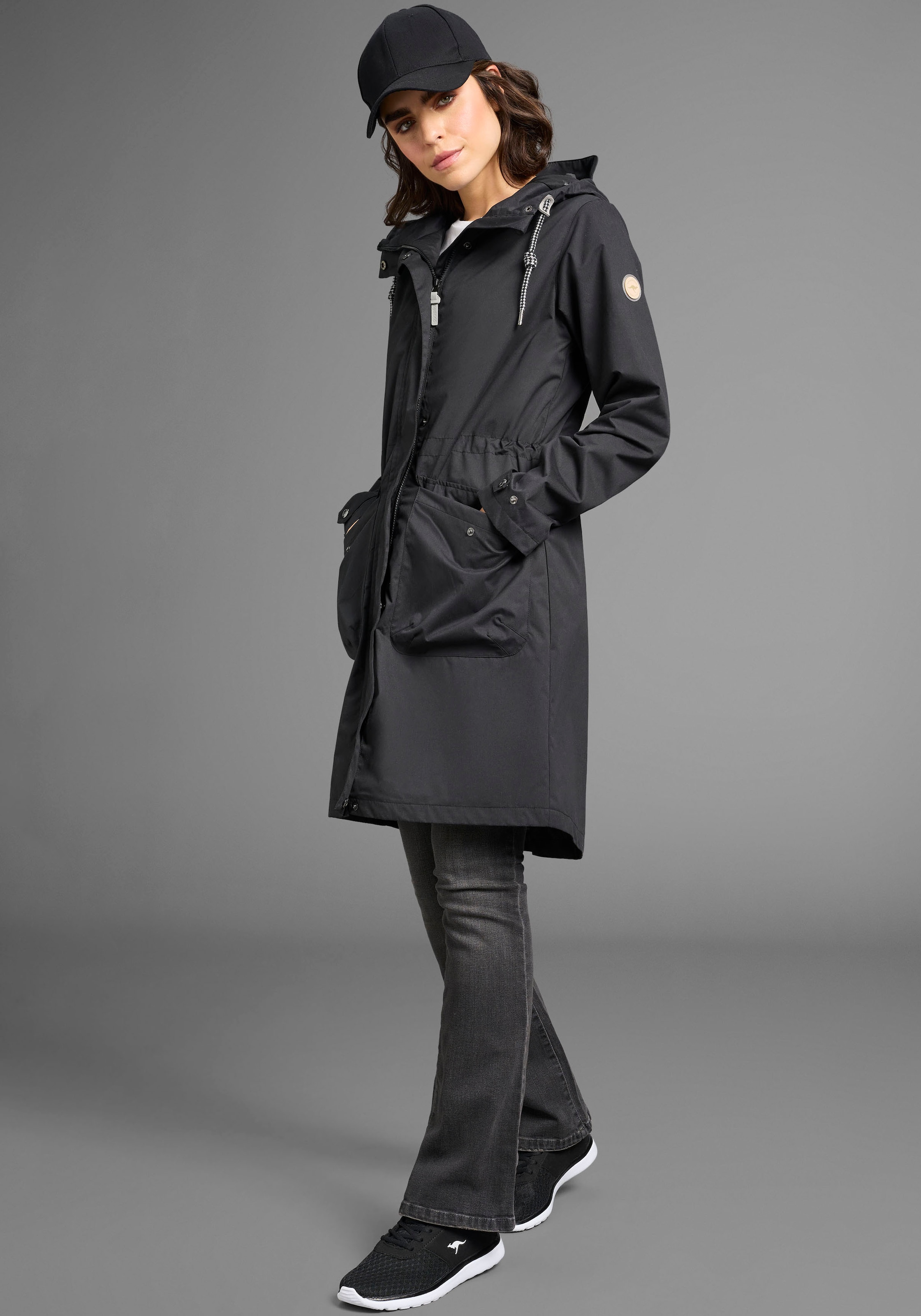 KangaROOS Funktionsparka mit Kapuze mit Kapuze, mit gefütterter Kapuzenfütterung, Übergangsjacke